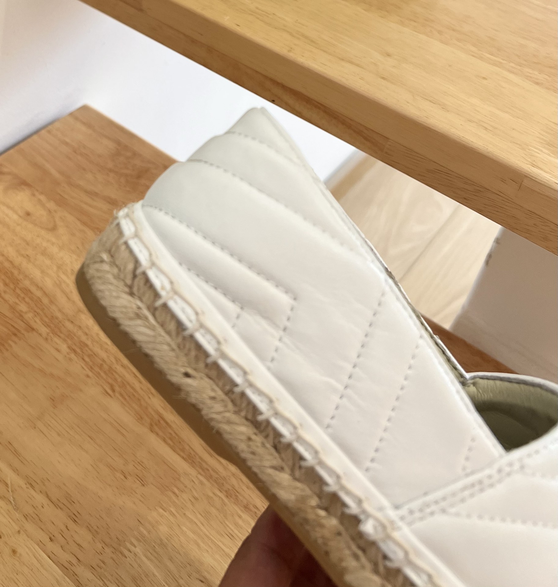 G*u*i leather espadrille with double g white 551890