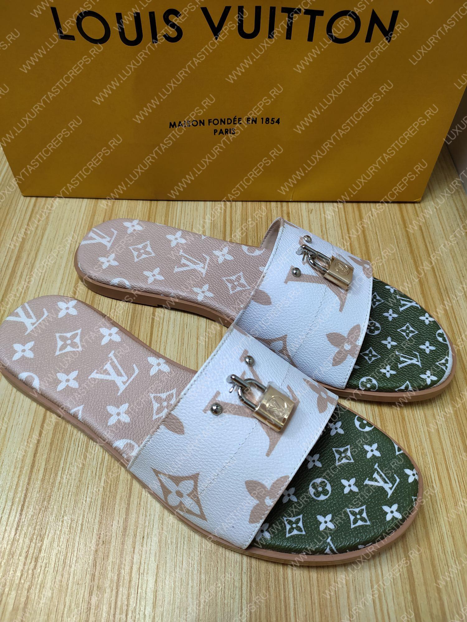 l**is V*t*n mule plate lock it white and fawn 1a64mn