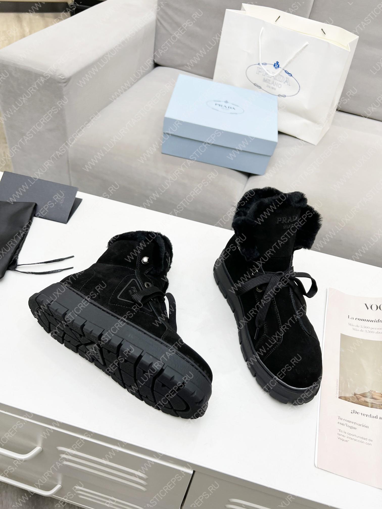 Pra*a gabardine lace-up booties black 1t492m