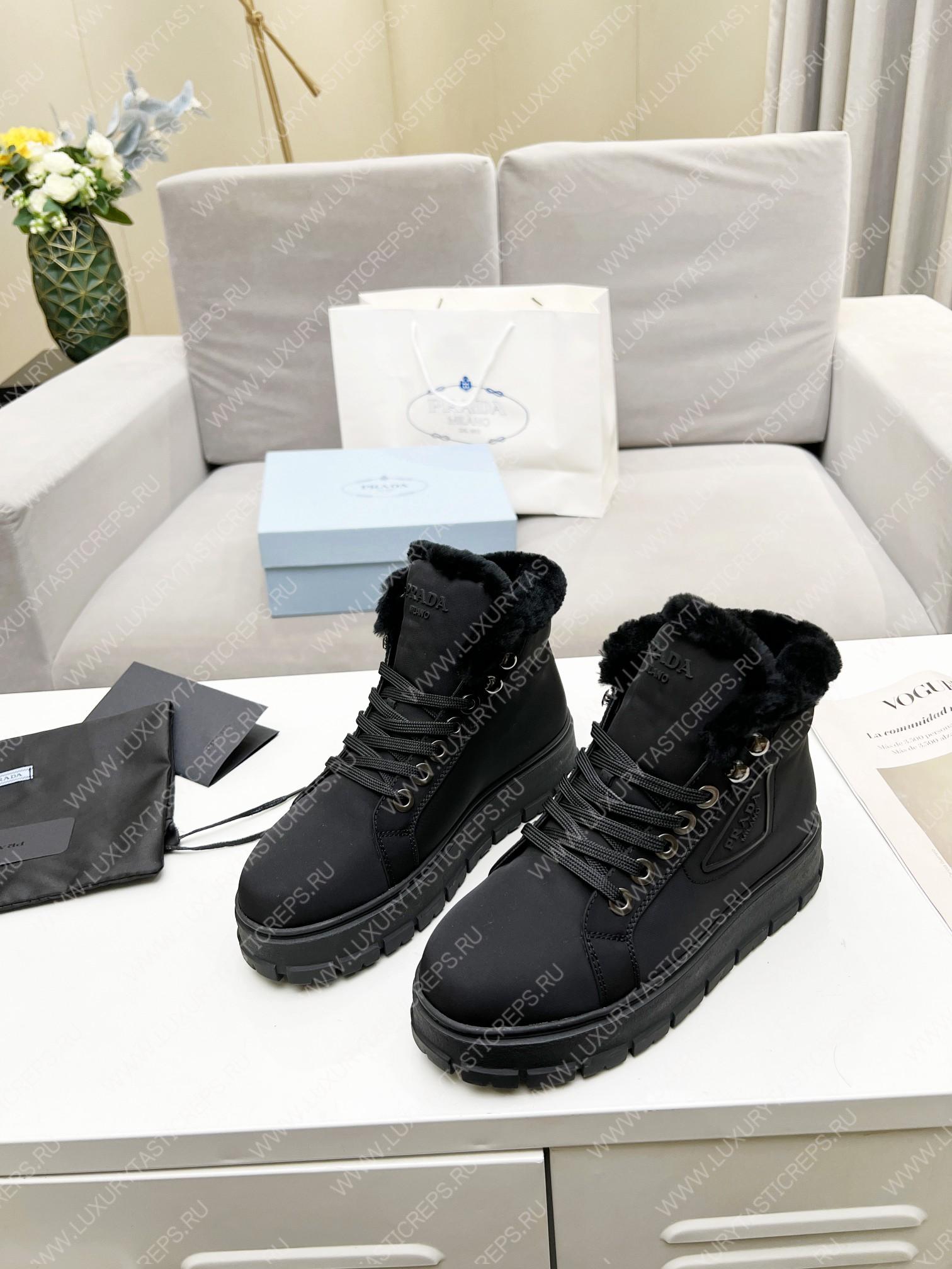 Pra*a nylon lace-up booties black 1t490m