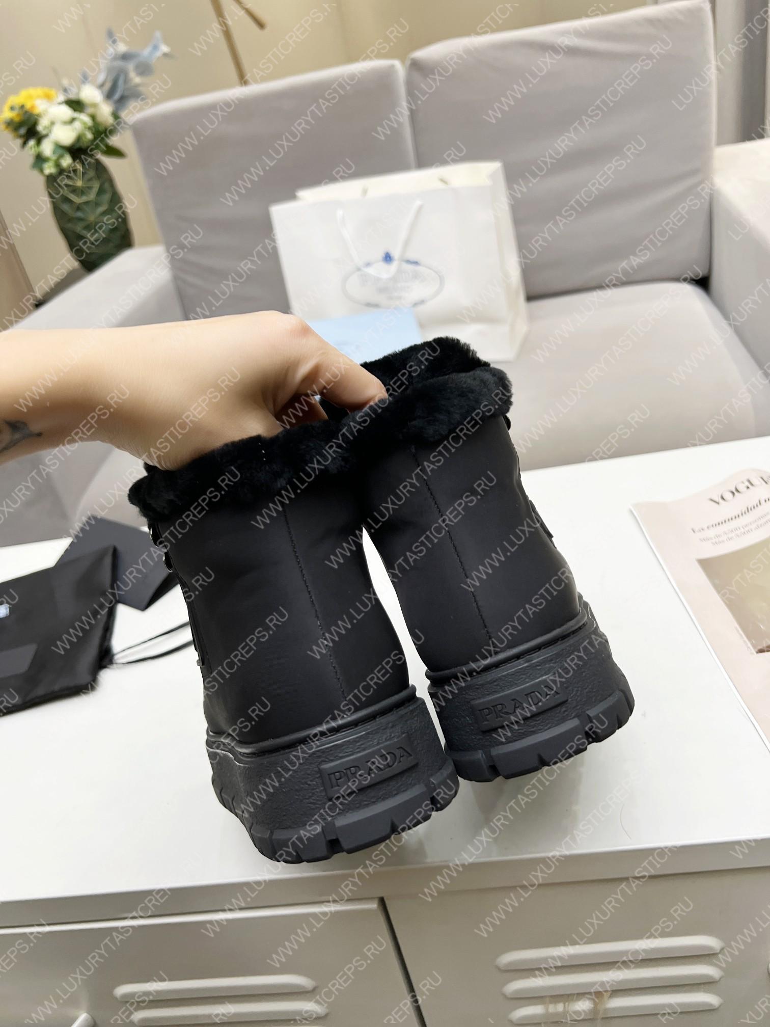 Pra*a nylon lace-up booties black 1t490m
