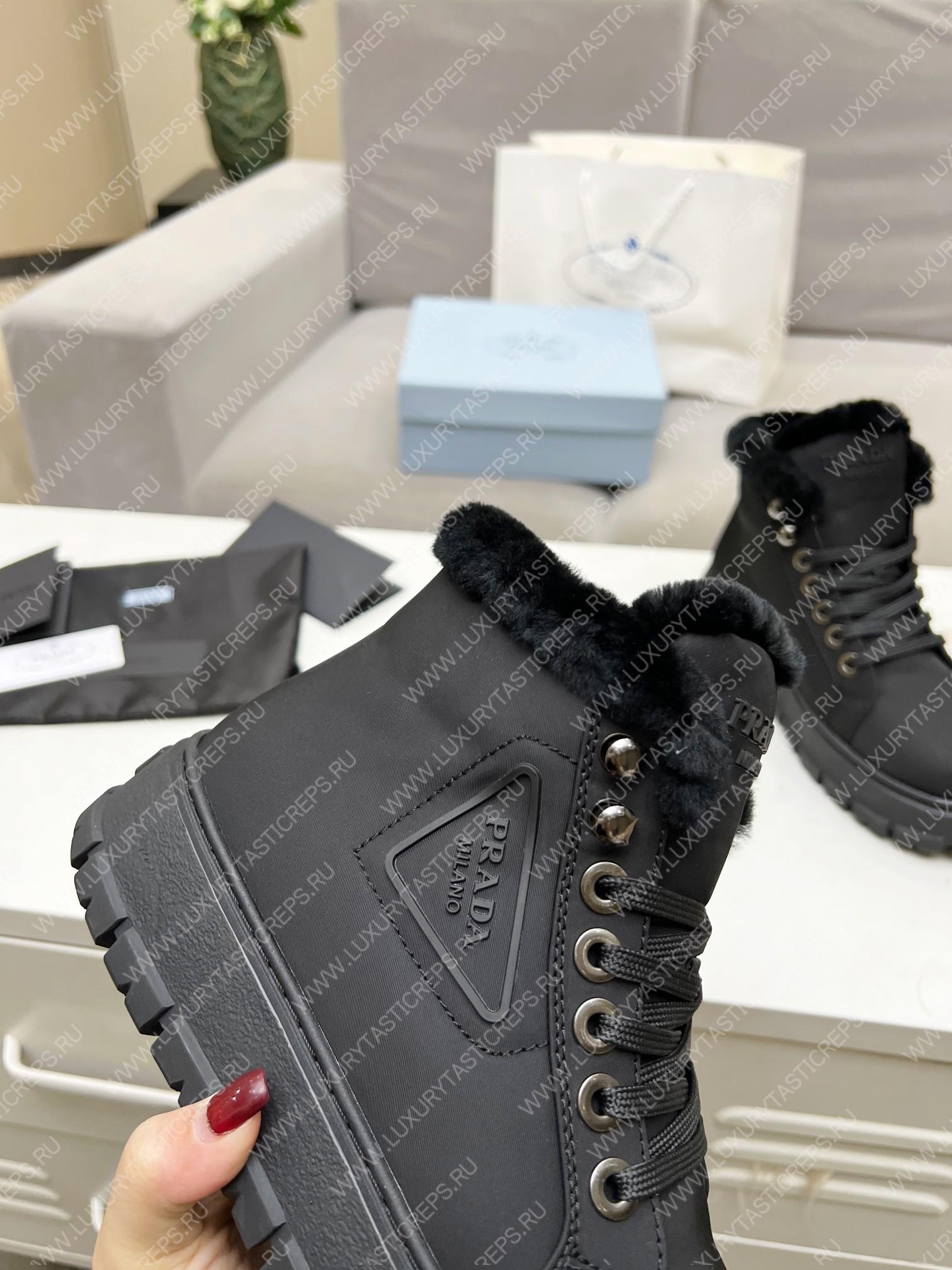 Pra*a nylon lace-up booties black 1t490m