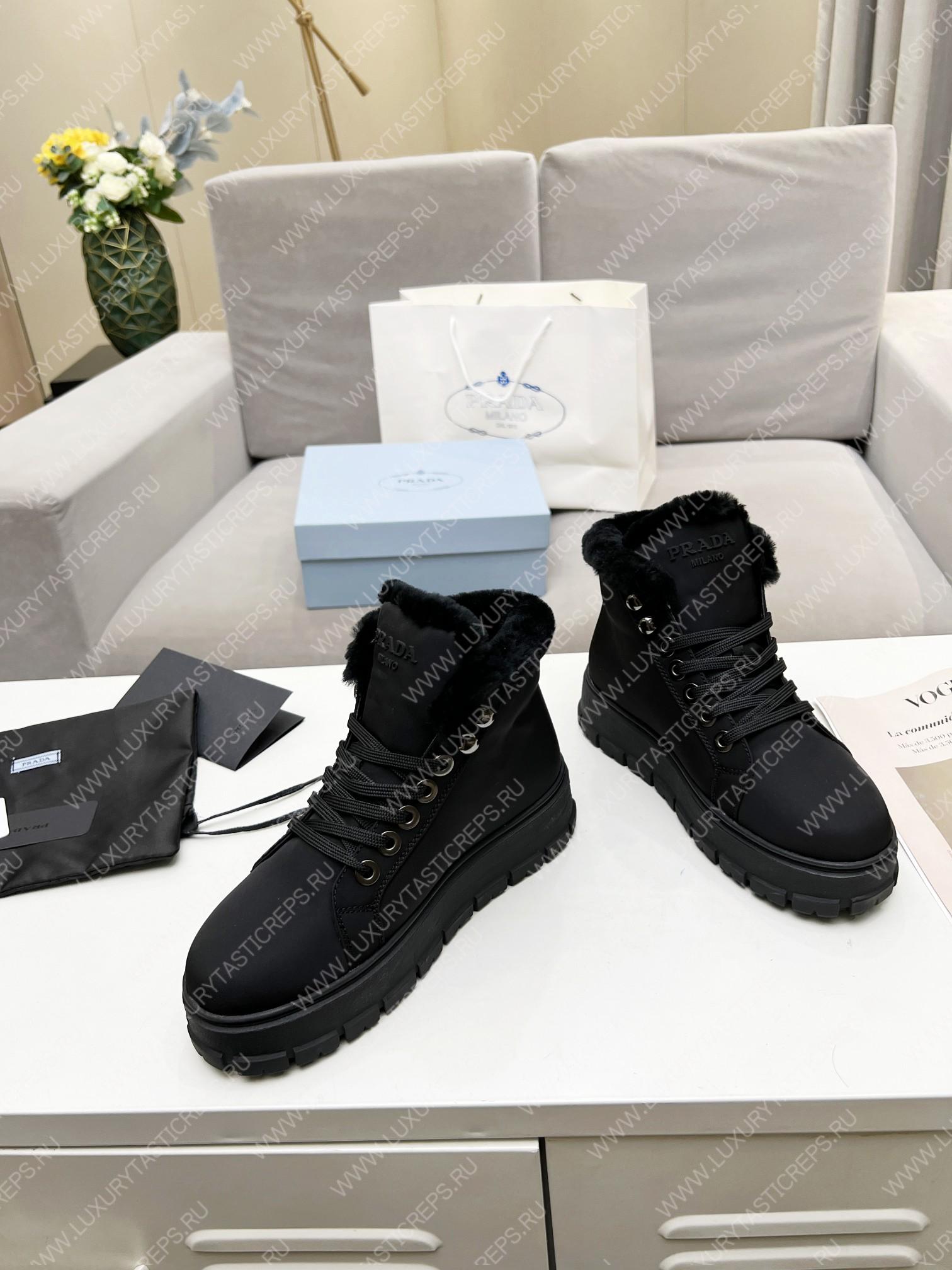 Pra*a nylon lace-up booties black 1t490m