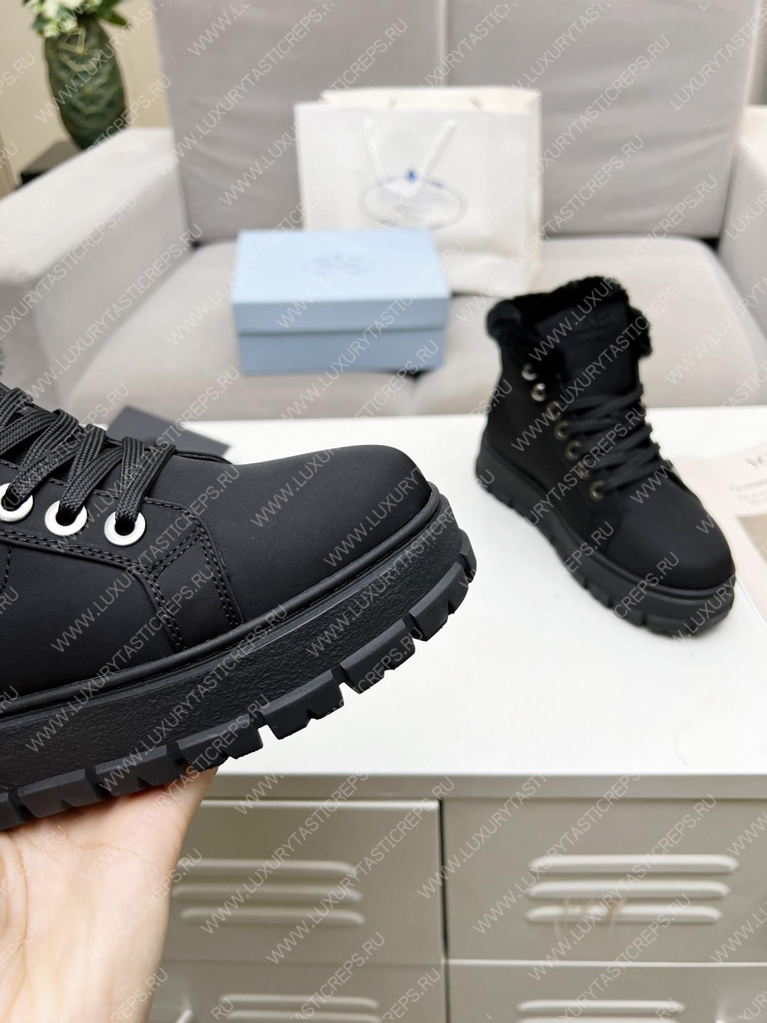 Pra*a nylon lace-up booties black 1t490m