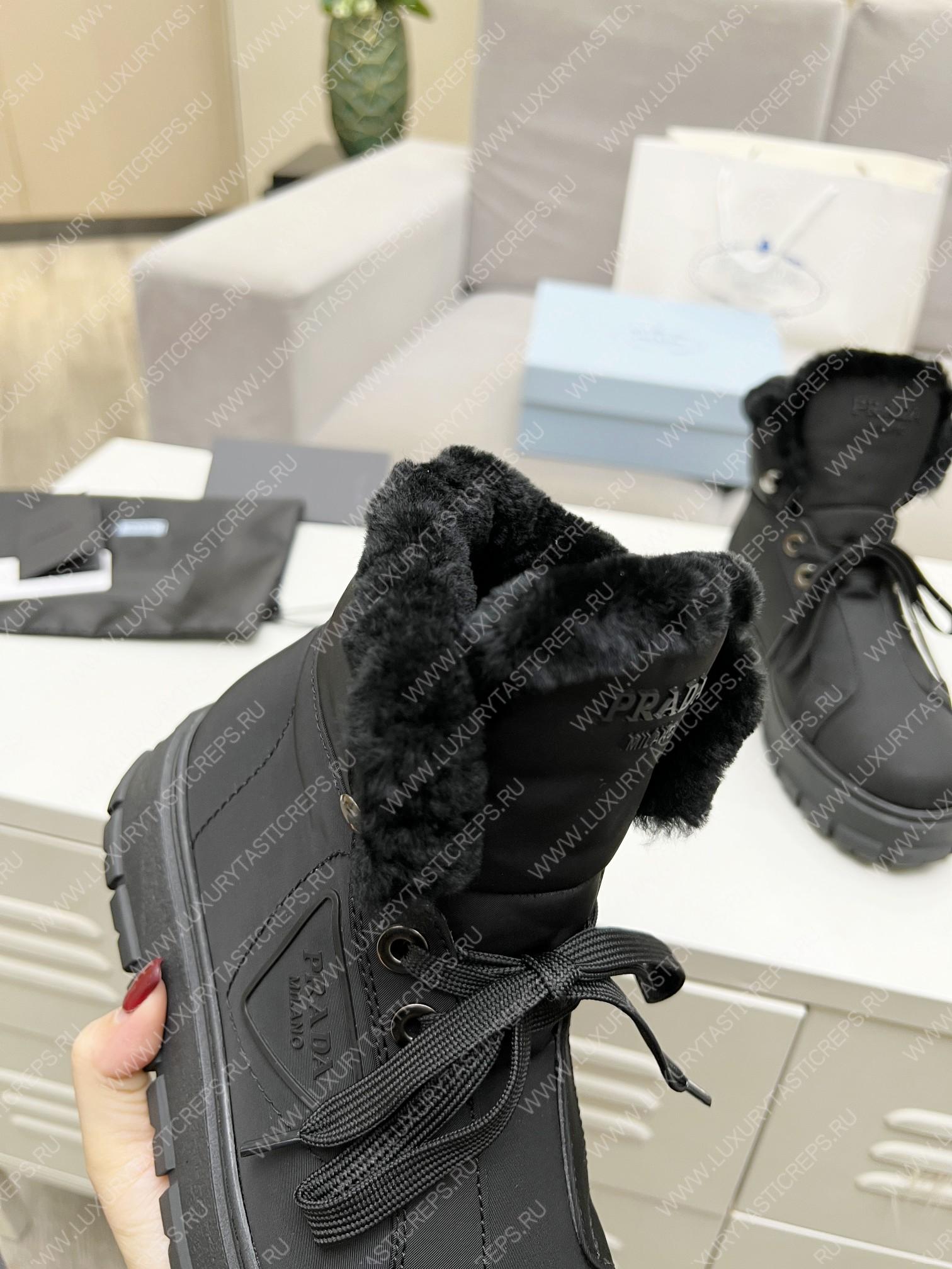 Pra*a gabardine lace-up booties black 1t492m