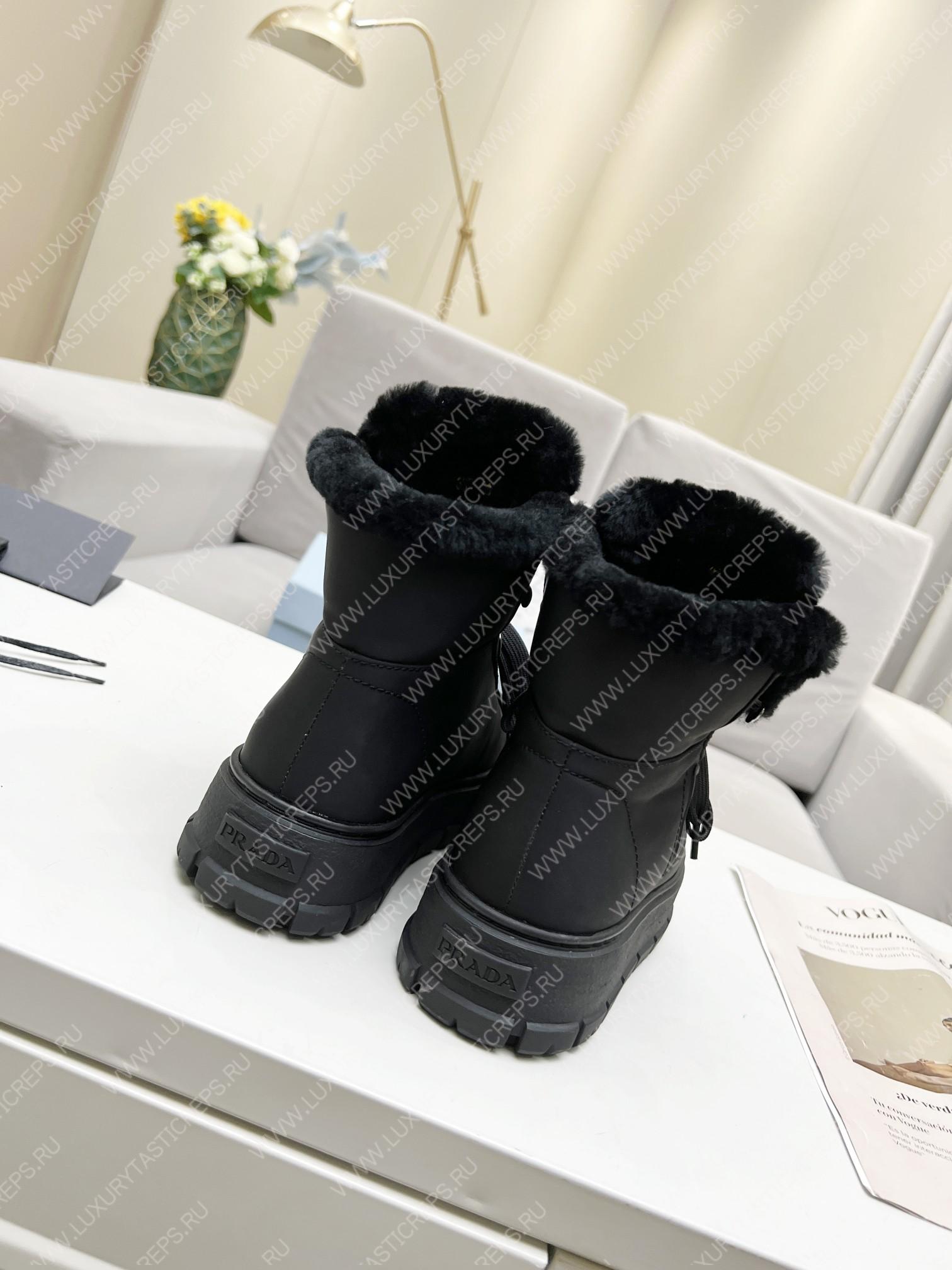 Pra*a gabardine lace-up booties black 1t492m