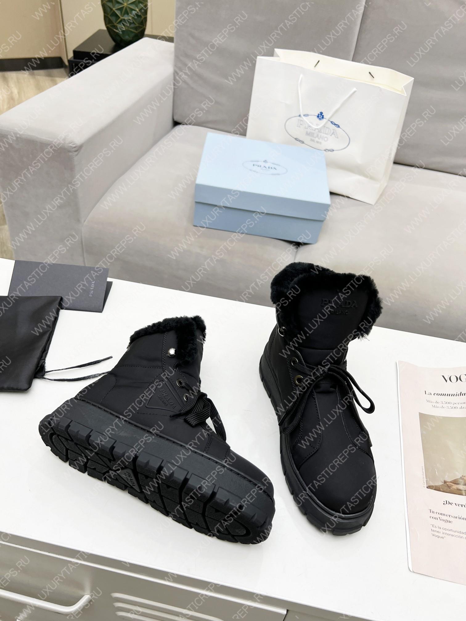 Pra*a gabardine lace-up booties black 1t492m