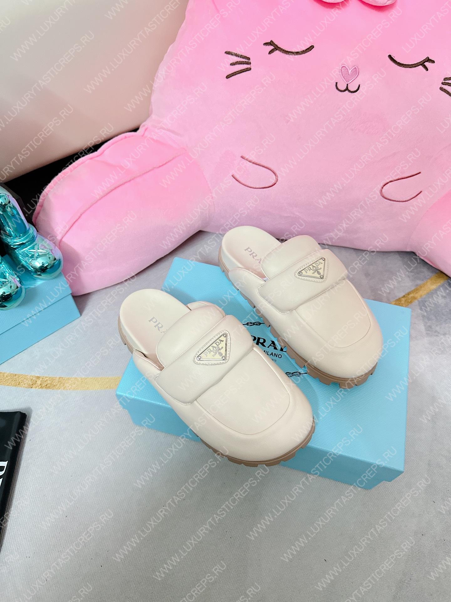 Pra*a soft padded sabots off white 1d109n