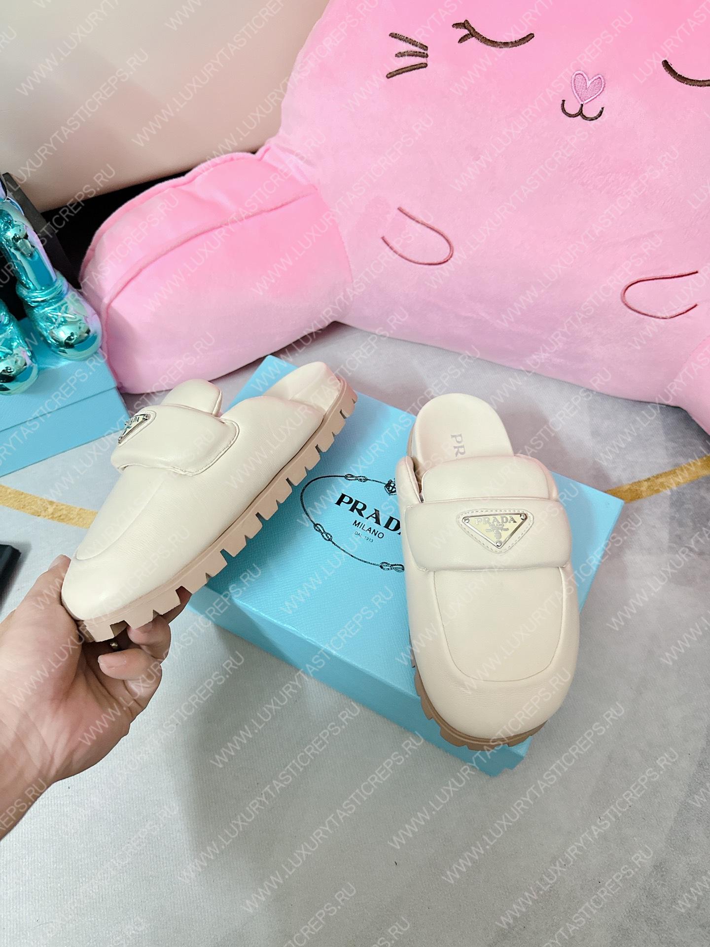 Pra*a soft padded sabots off white 1d109n