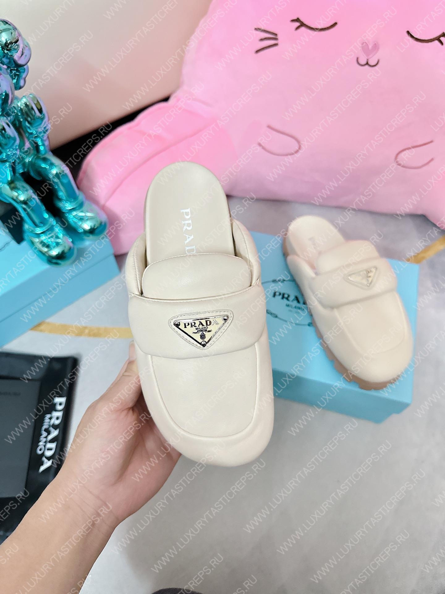 Pra*a soft padded sabots off white 1d109n