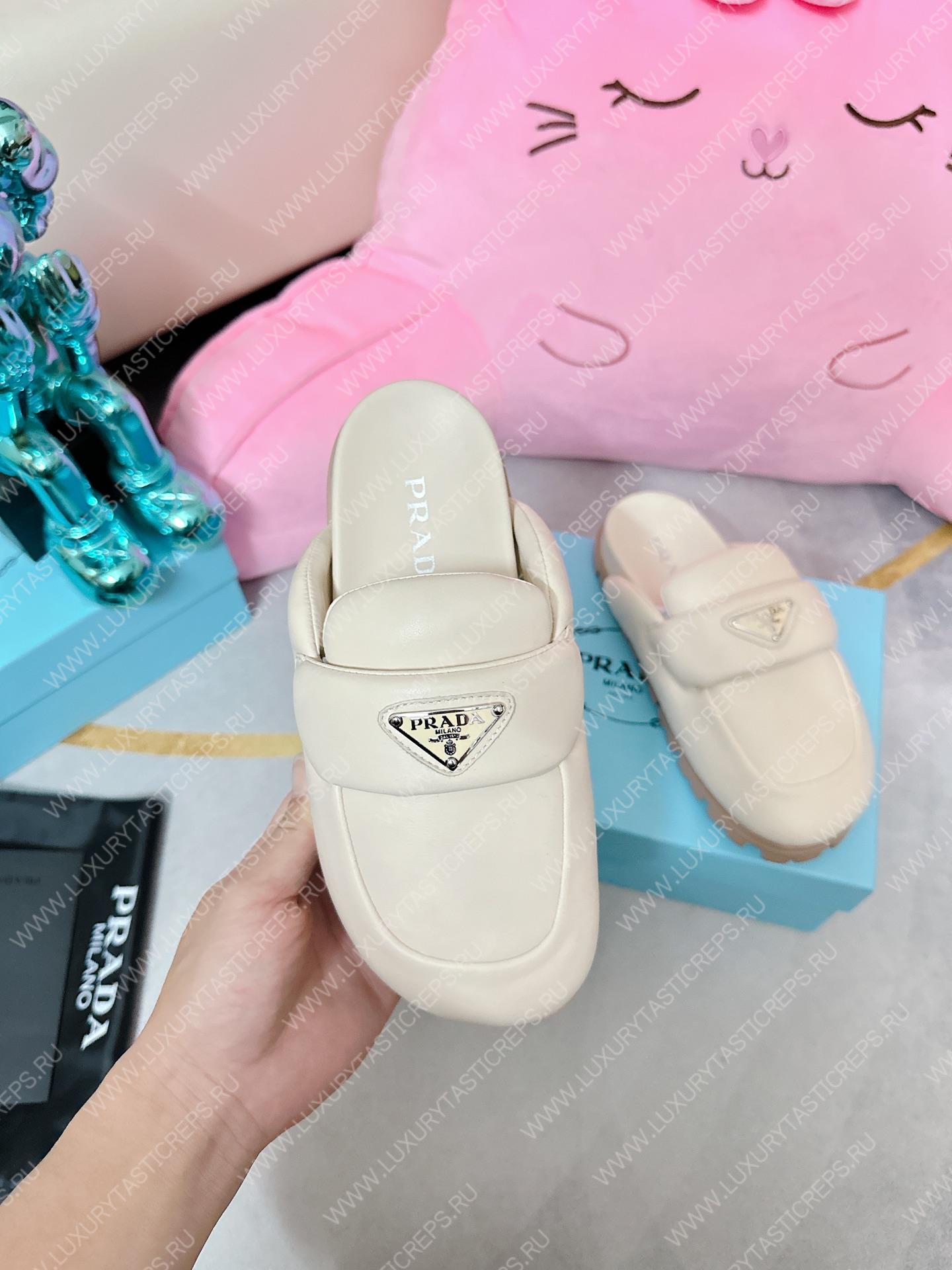 Pra*a soft padded sabots off white 1d109n