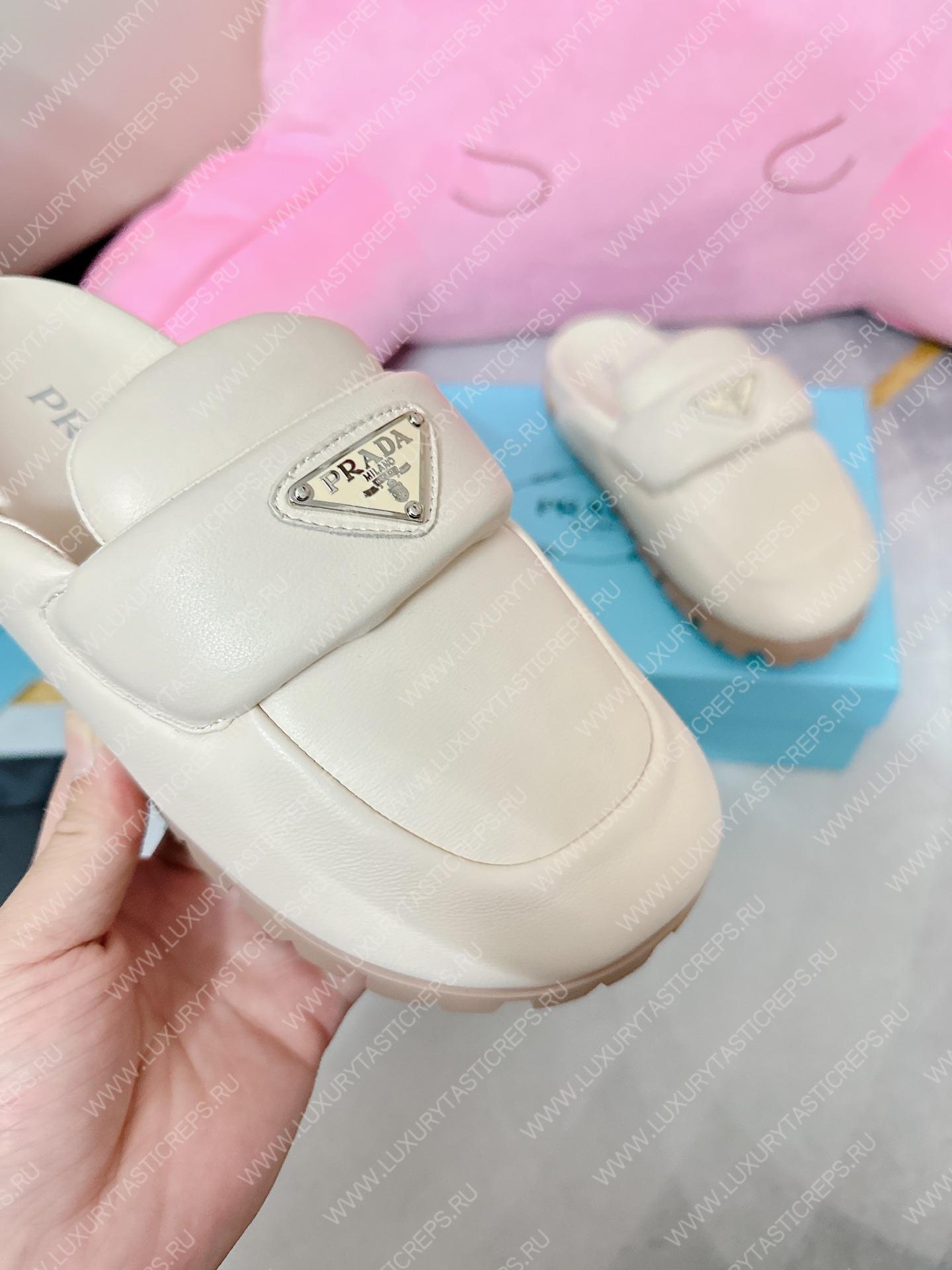 Pra*a soft padded sabots off white 1d109n