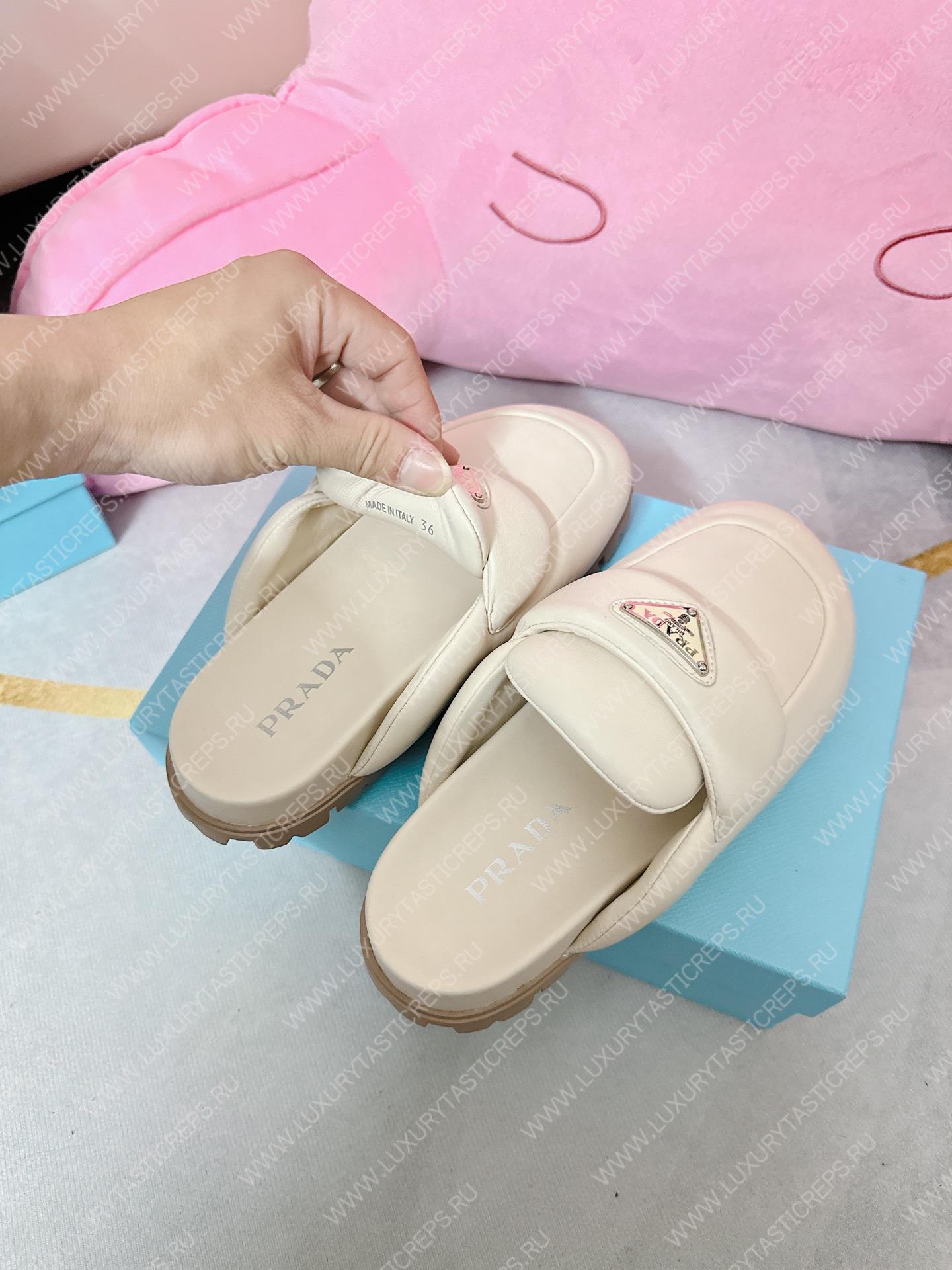 Pra*a soft padded sabots off white 1d109n