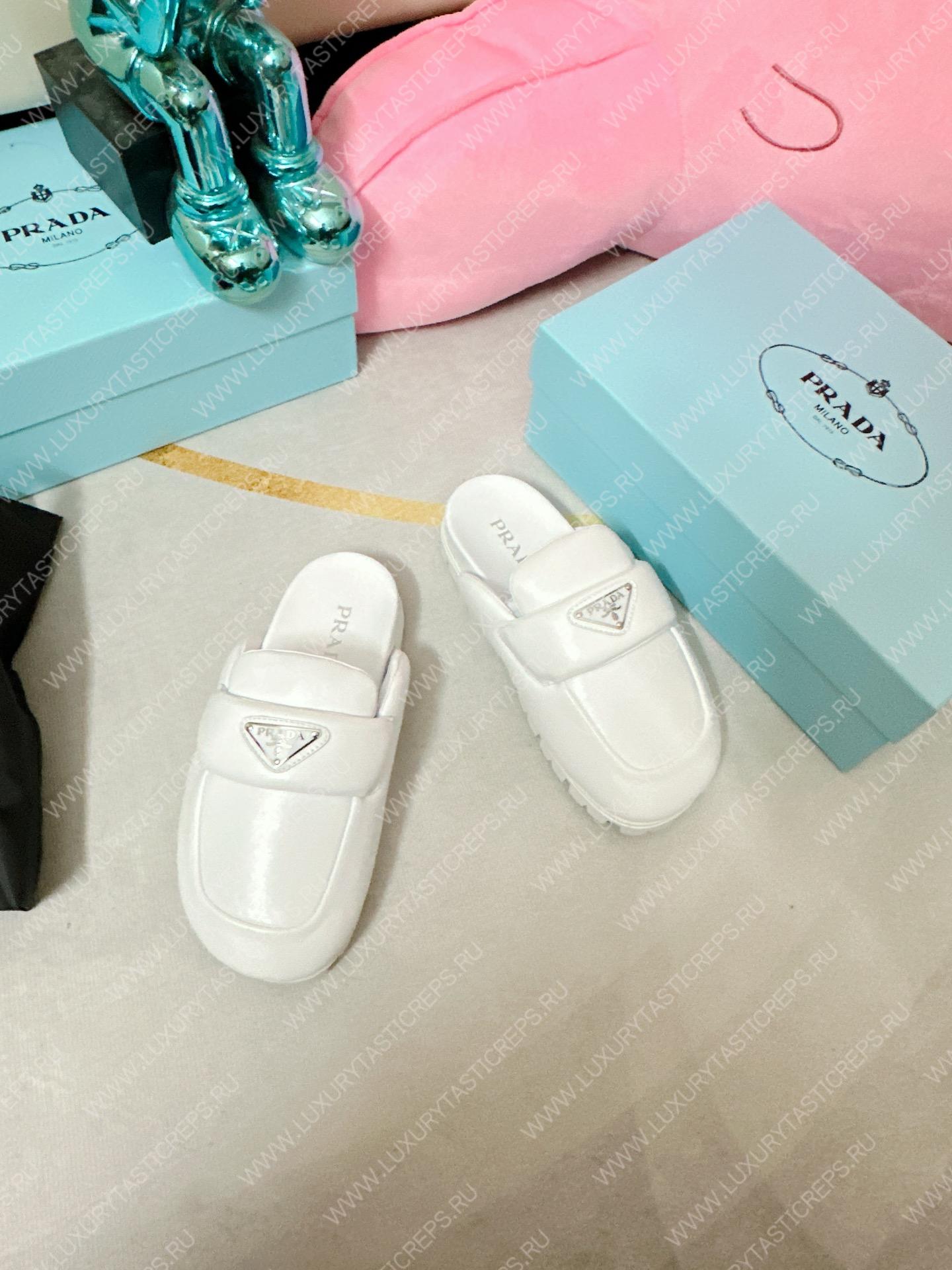 Pra*a soft padded sabots white 1d109n