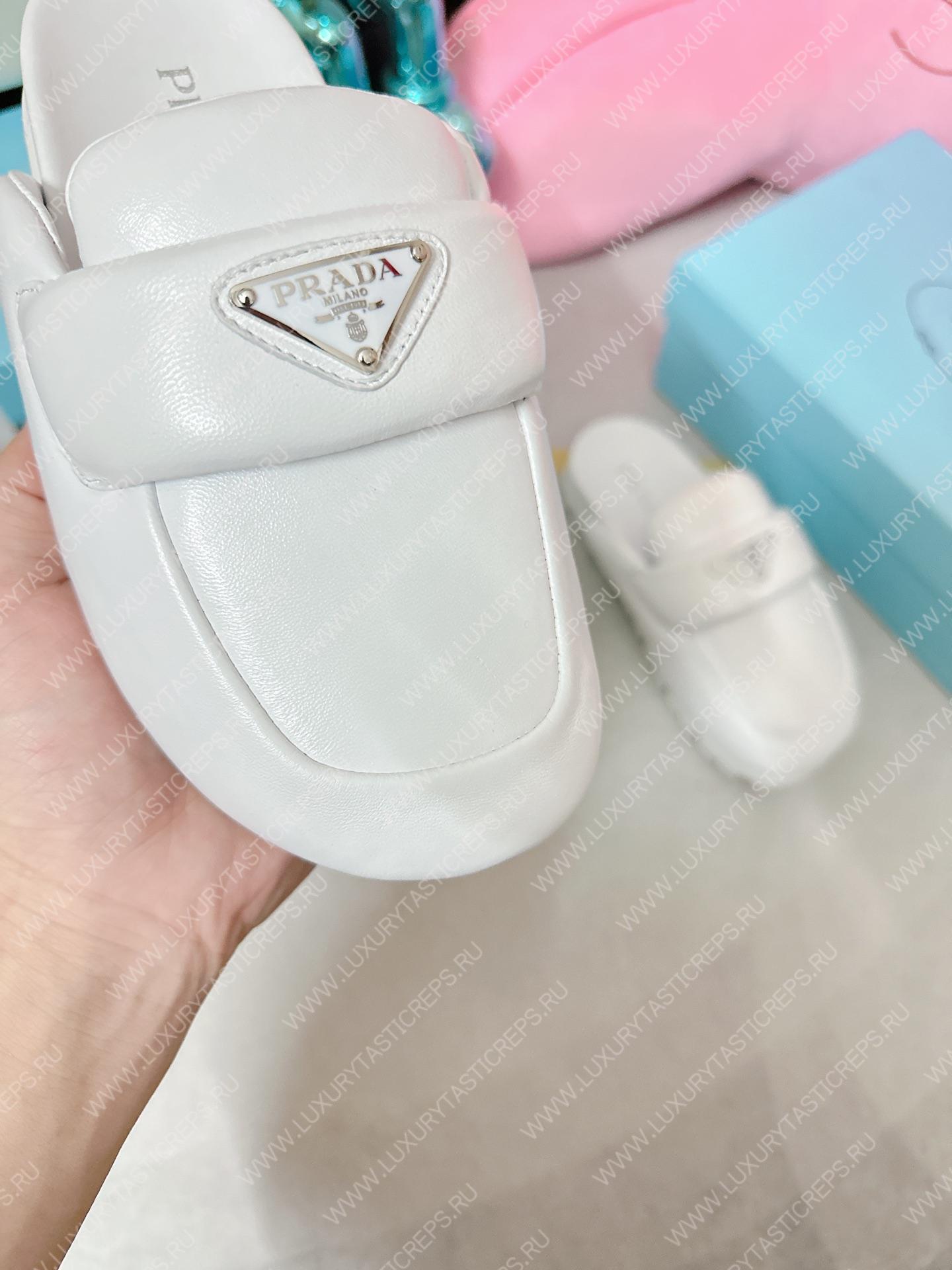 Pra*a soft padded sabots white 1d109n