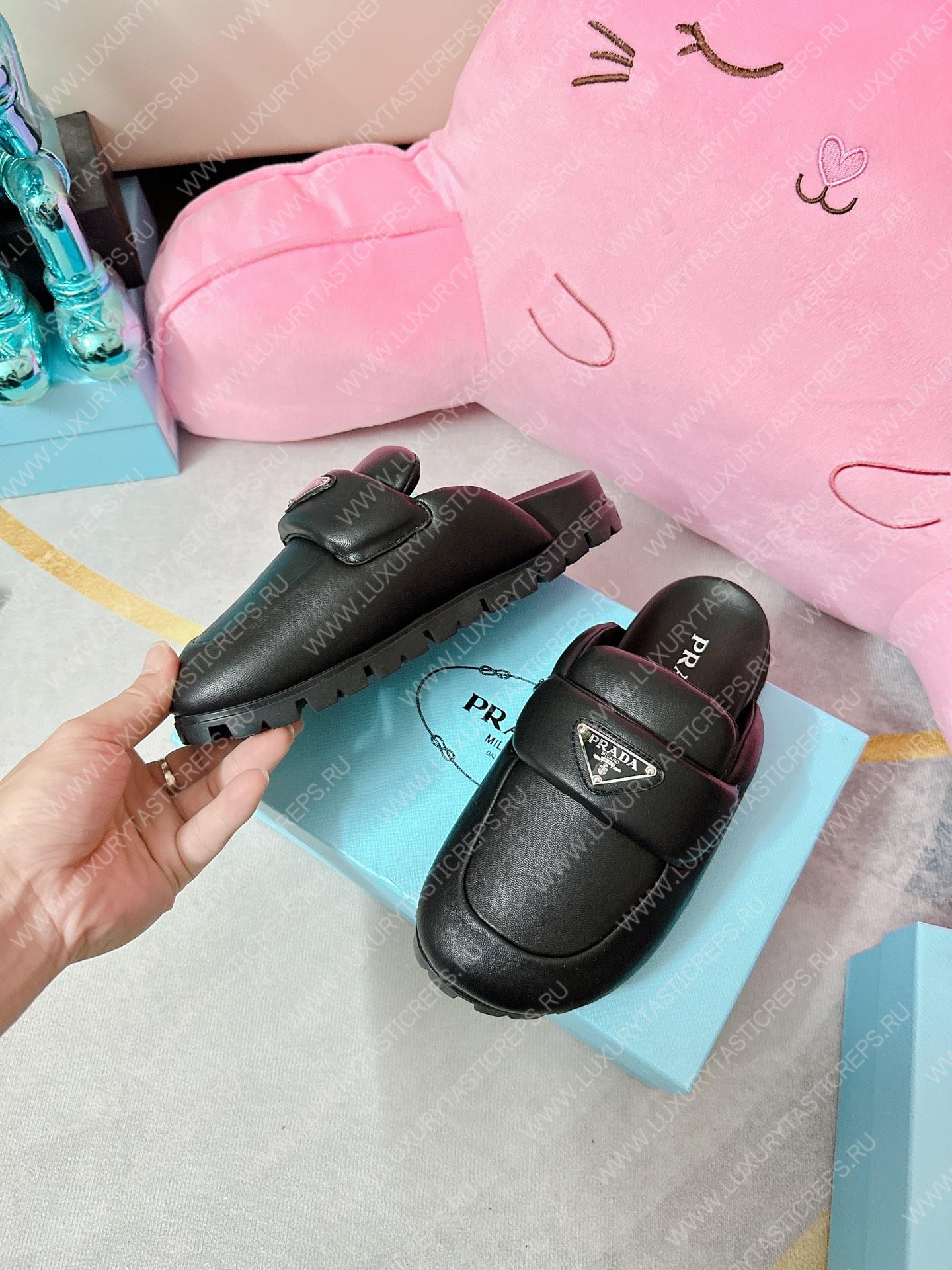 Pra*a soft padded sabots black 1d109n