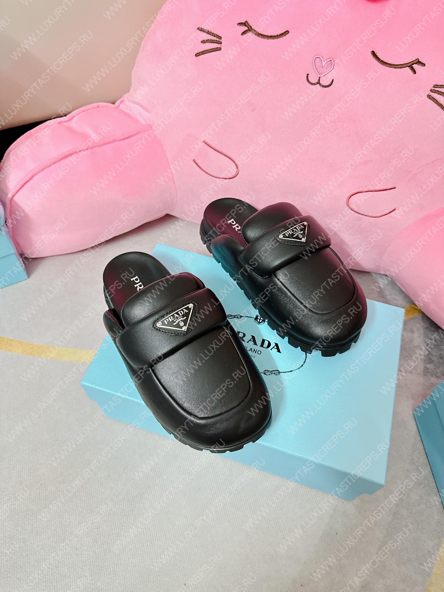 Pra*a soft padded sabots black 1d109n