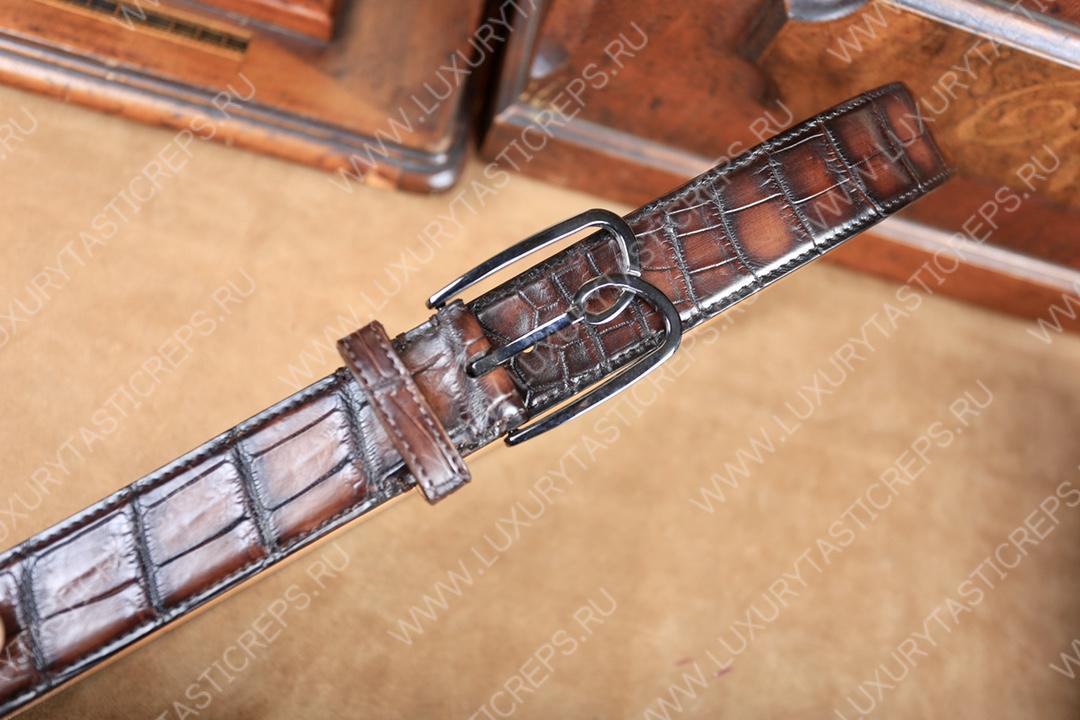 BERLUTI ALLIGATOR BELT BROWN C0035-E2