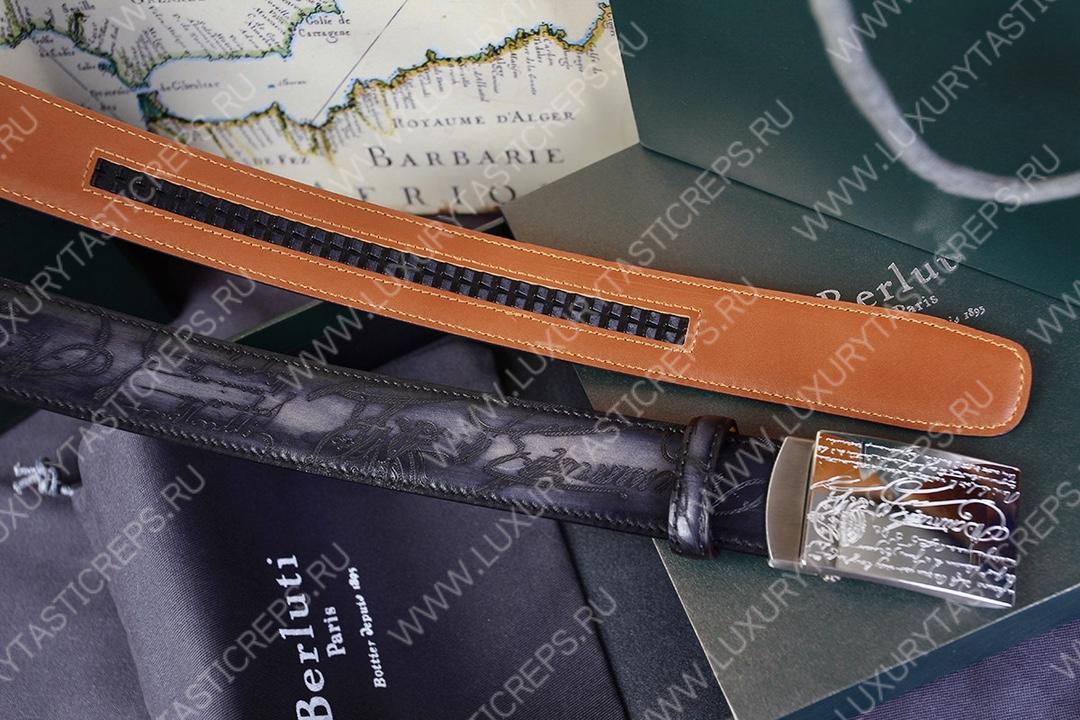 BERLUTI VENEZIA SCRITTO BELT BLACK C0020-R1