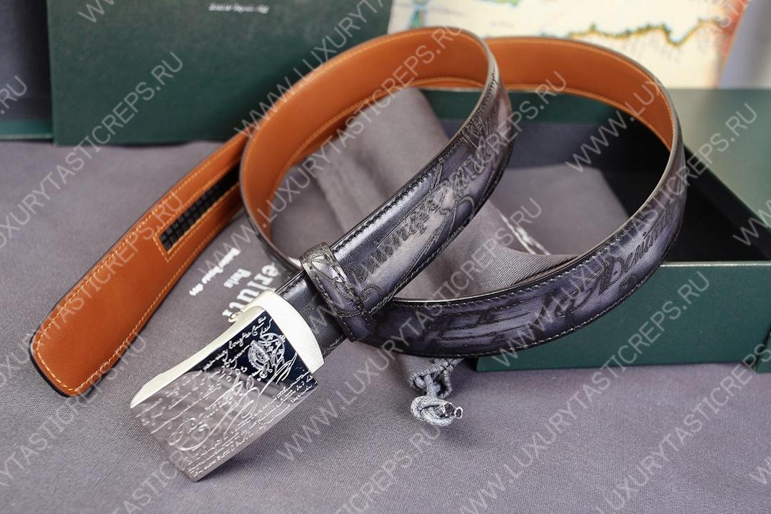 BERLUTI VENEZIA SCRITTO BELT BLACK C0020-R1