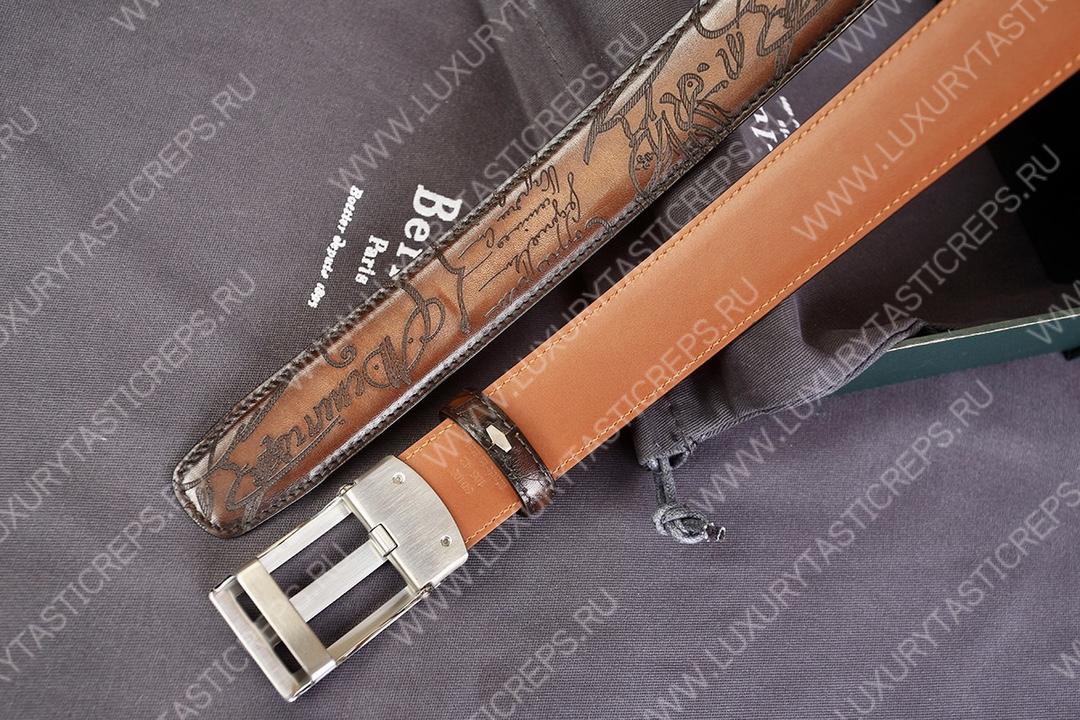BERLUTI VENEZIA SCRITTO BELT BROWN C0020-R1