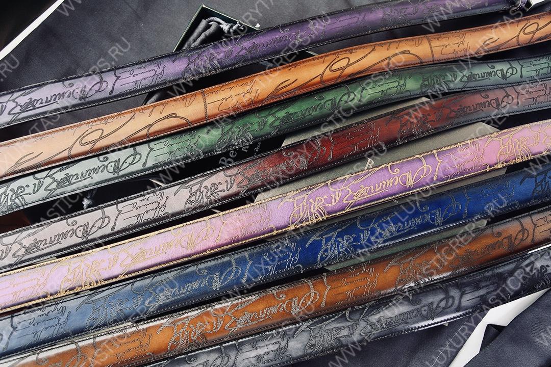 BERLUTI VENEZIA SCRITTO BELT GREEN C0020-R1