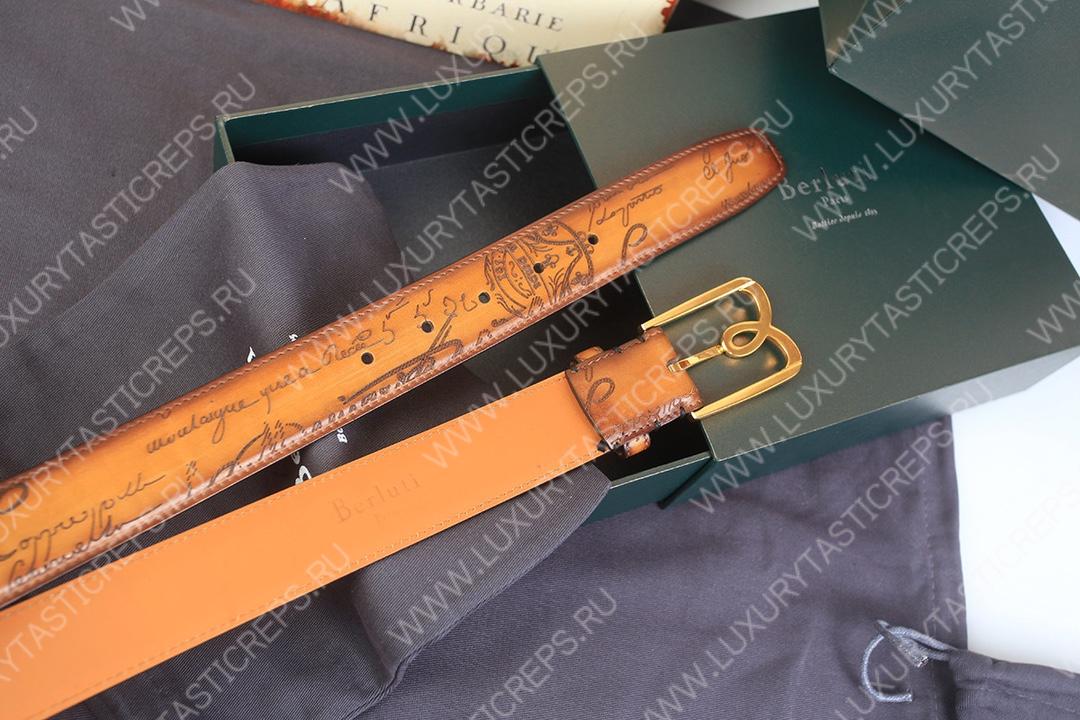 BERLUTI LEATHER BELT BROWN C0028-R1
