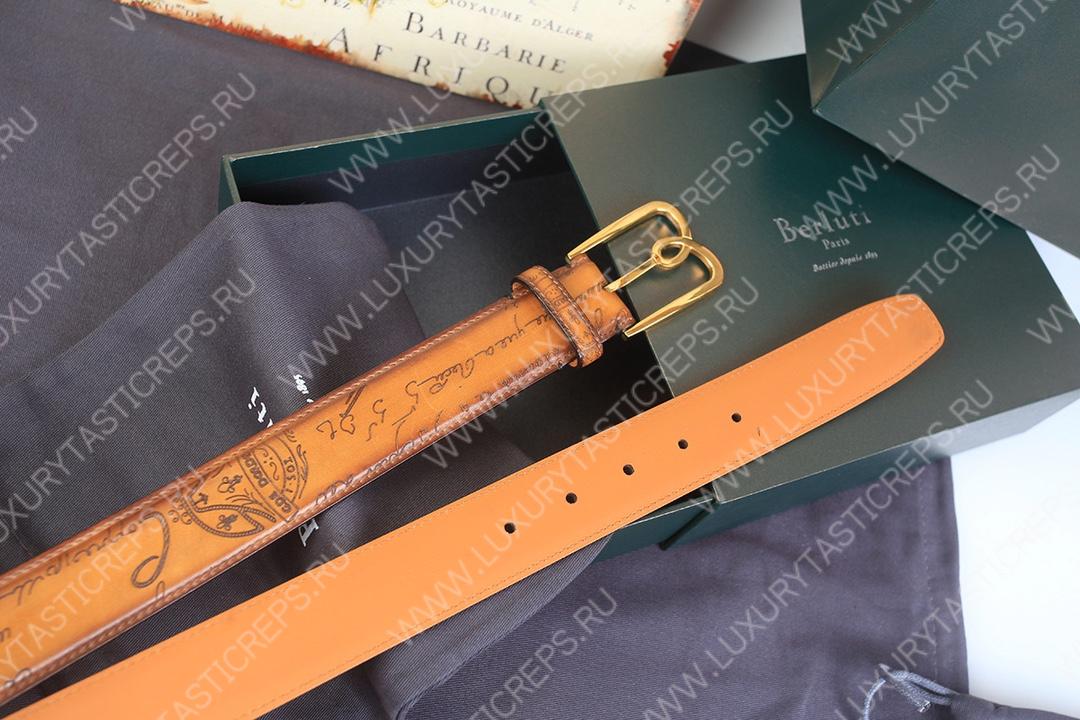 BERLUTI LEATHER BELT BROWN C0028-R1