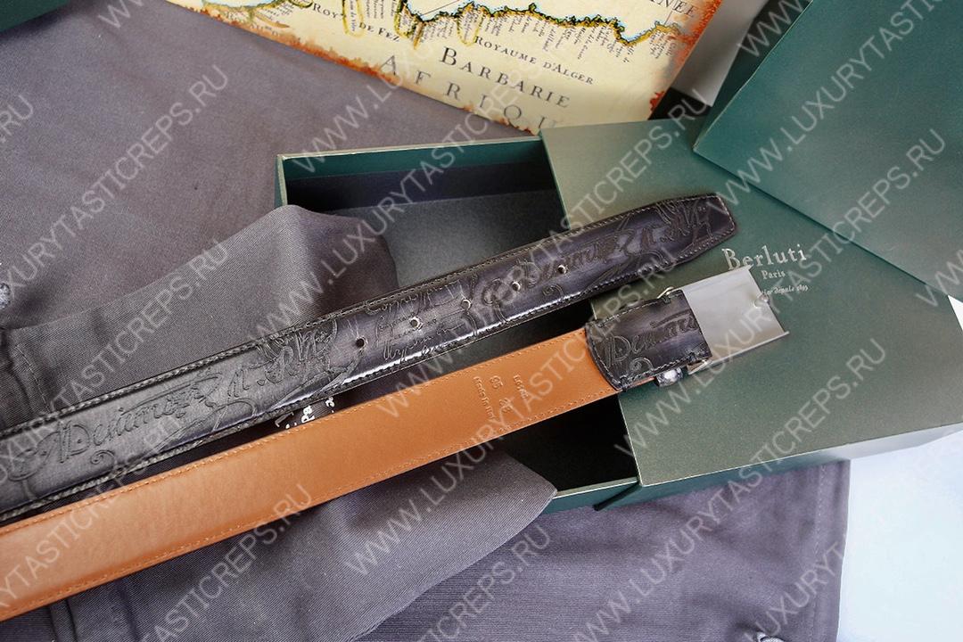 BERLUTI LEATHER BELT BLACK C0028-R1