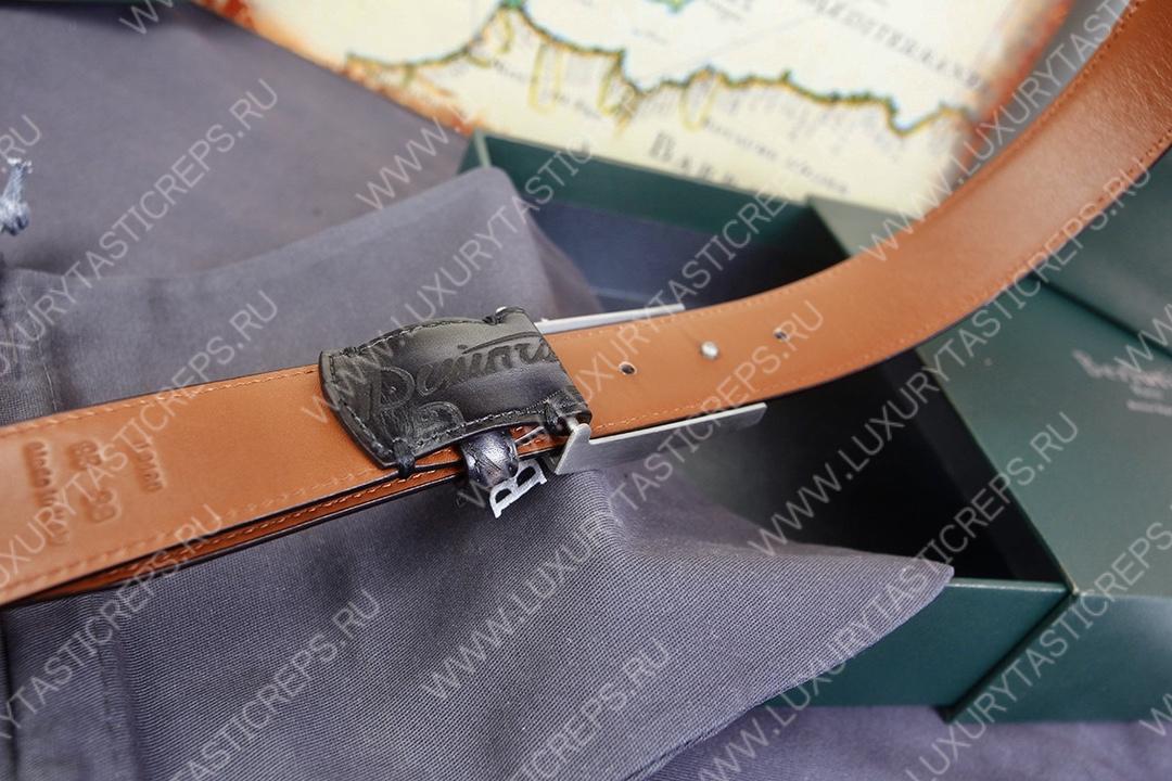 BERLUTI LEATHER BELT BLACK C0028-R1