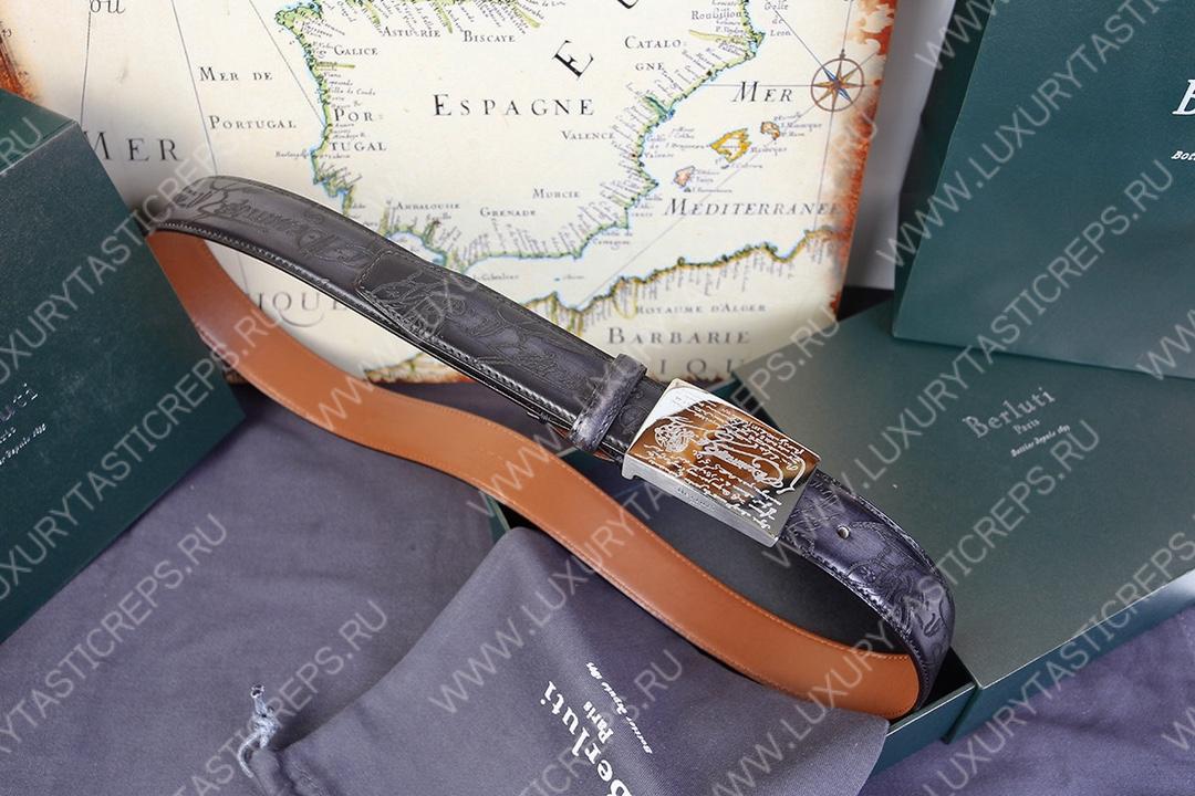 BERLUTI LEATHER BELT BLACK C0028-R1