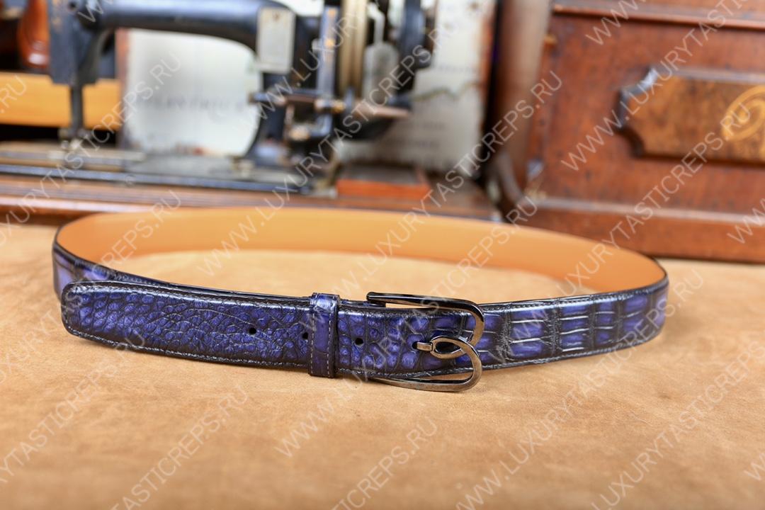 BERLUTI ALLIGATOR BELT PURPLE C0035-E2