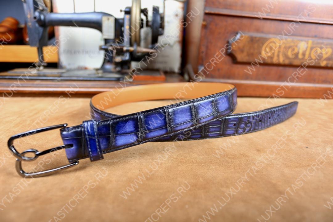 BERLUTI ALLIGATOR BELT PURPLE C0035-E2