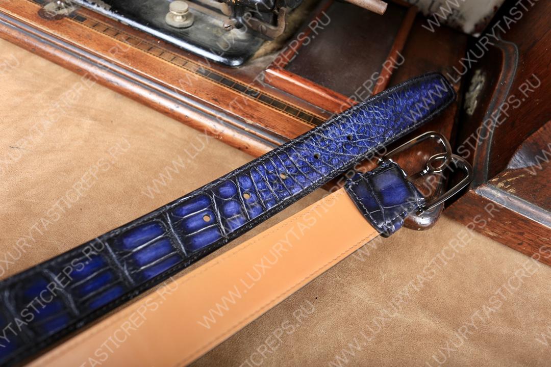BERLUTI ALLIGATOR BELT PURPLE C0035-E2