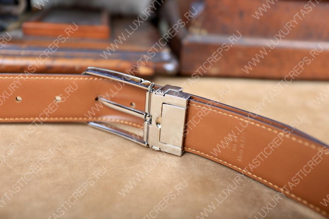BERLUTI CLASSIC SCRITTO LEATHER BELT TOBACCO BIS C0002
