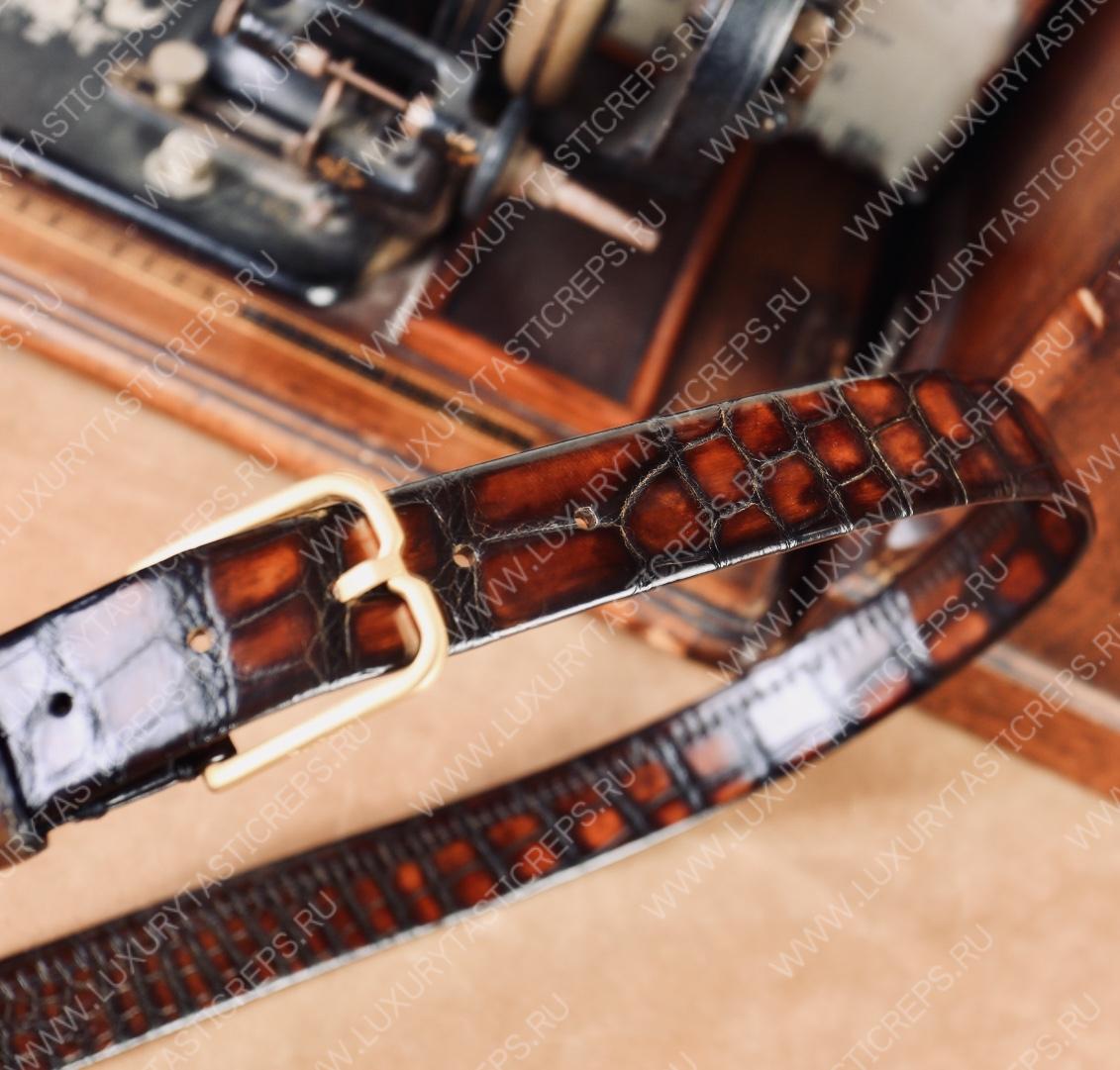 BERLUTI ALLIGATOR BELT RED C0035-E2
