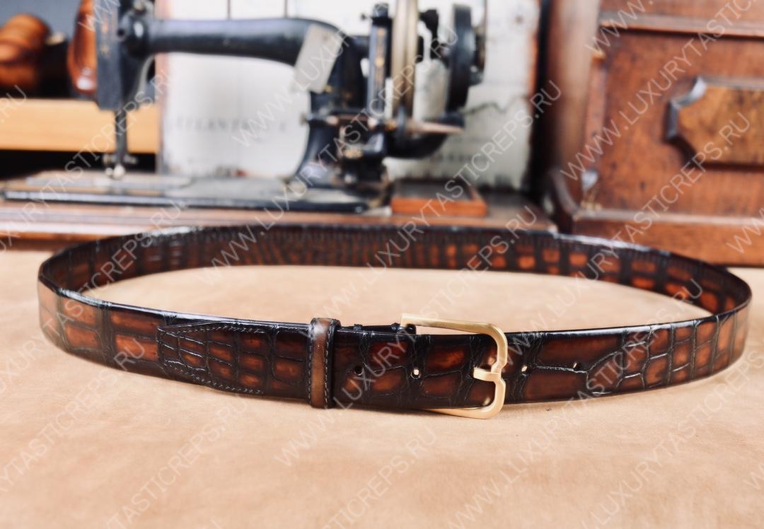 BERLUTI ALLIGATOR BELT RED C0035-E2