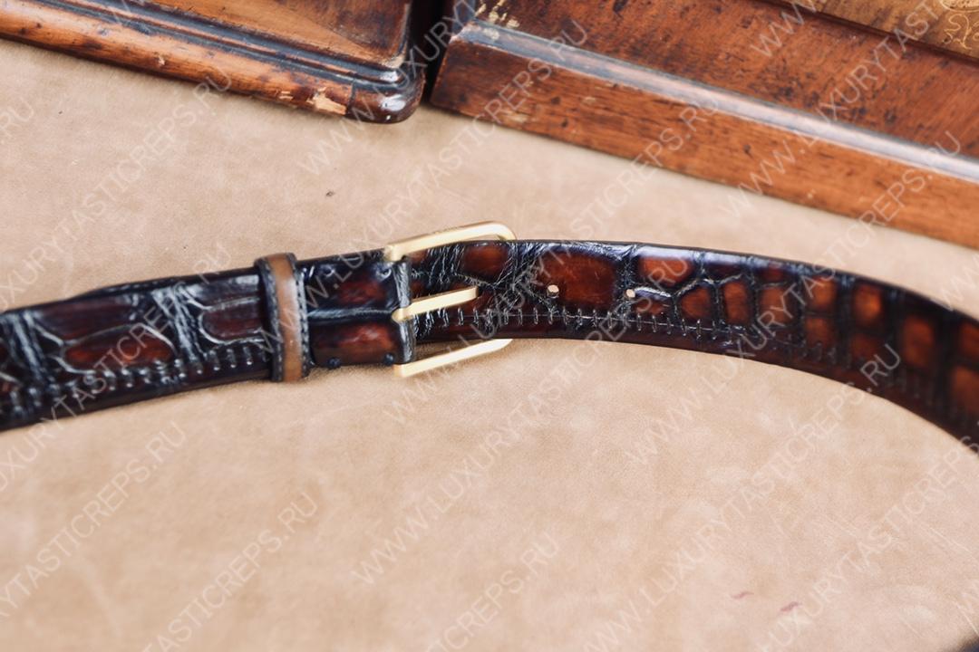 BERLUTI ALLIGATOR BELT RED C0035-E2