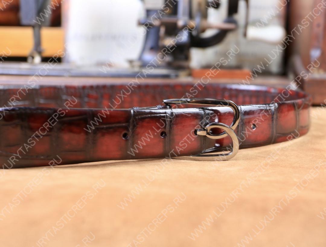 BERLUTI ALLIGATOR BELT RED C0035-E2