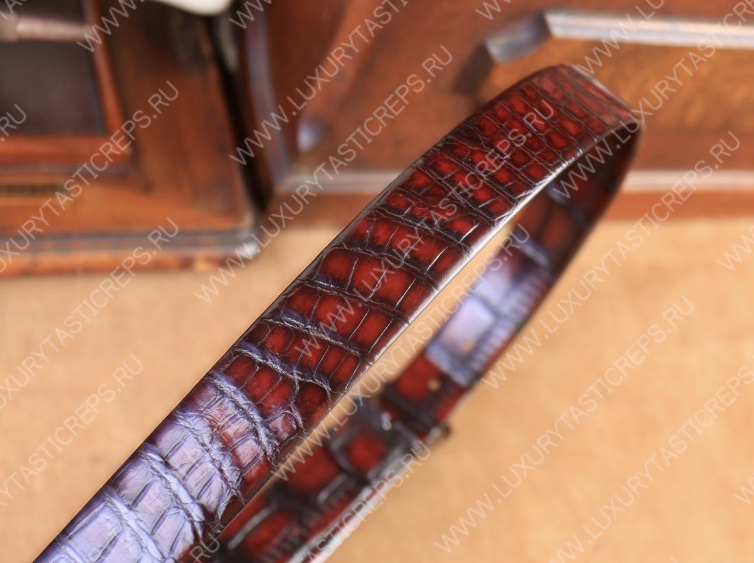 BERLUTI ALLIGATOR BELT RED C0035-E2