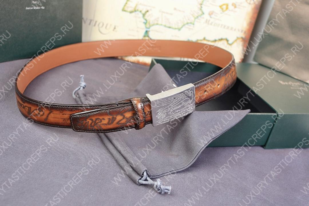 BERLUTI SCRITTO BELT BROWN C0028-R1