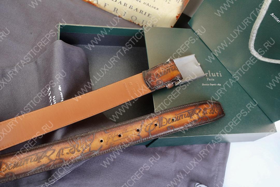 BERLUTI SCRITTO BELT BROWN C0028-R1