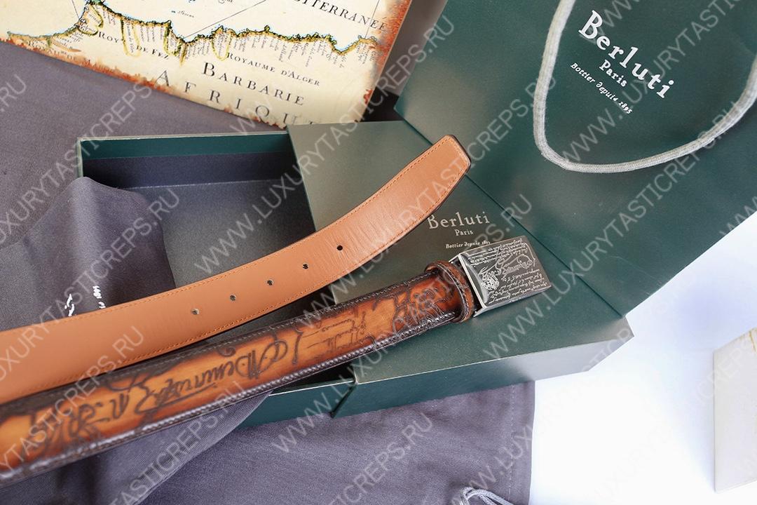 BERLUTI SCRITTO BELT BROWN C0028-R1