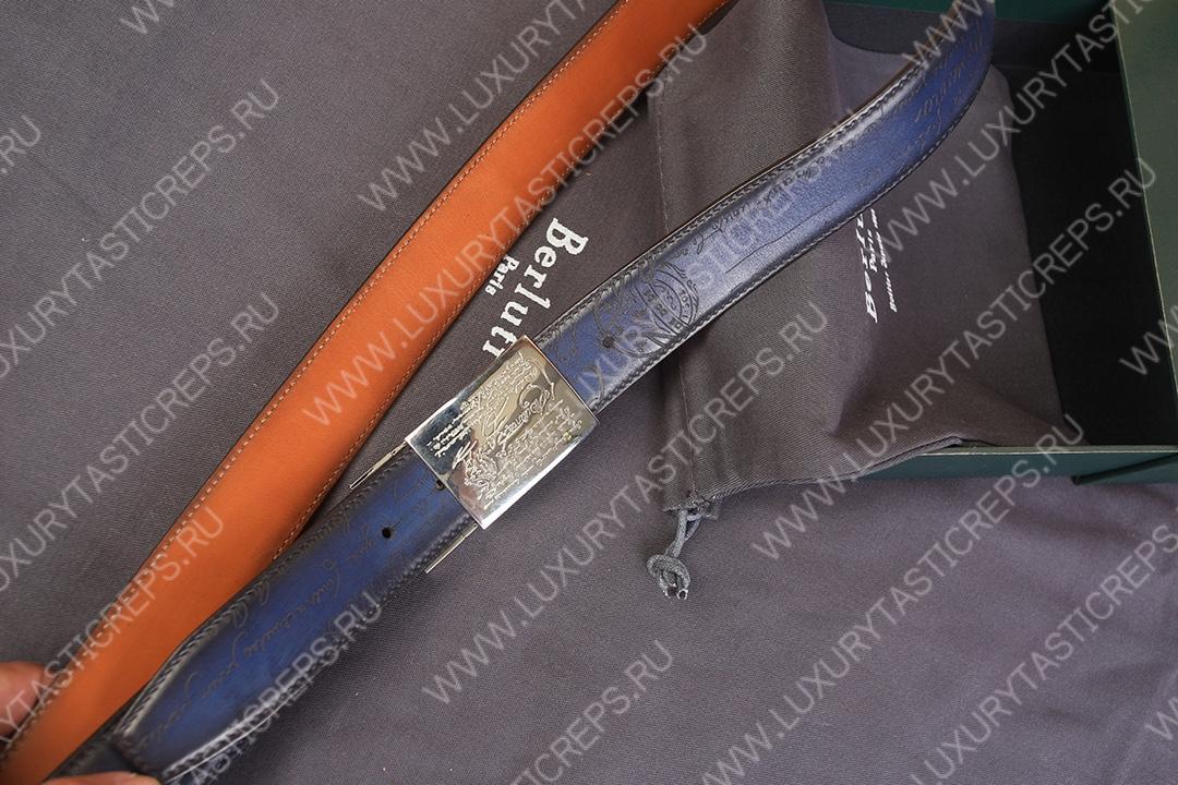 BERLUTI SCRITTO BELT BLUE C0028-R1