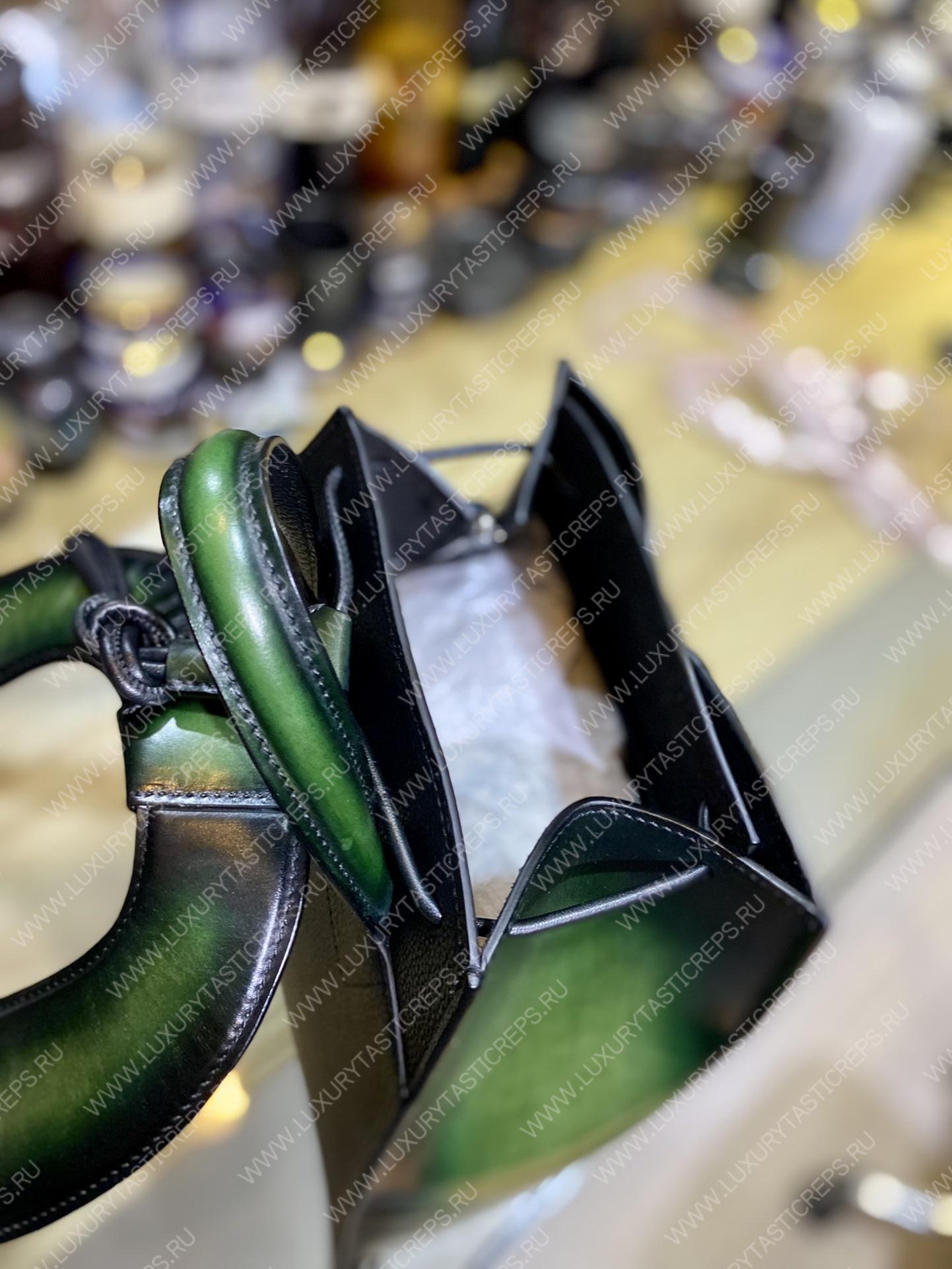 BERLUTI LEATHER BACKPACK GREEN S1223-V1