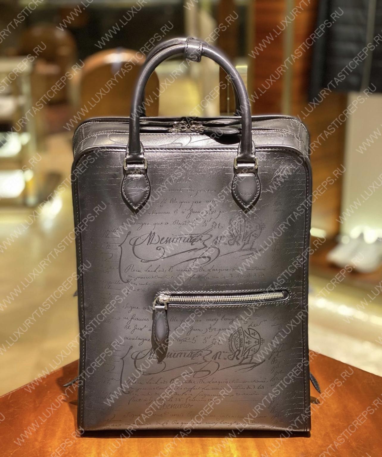 BRELUTI PREMIER JOUR SCRITTO BACKPACK BLACK PREMIER_JOUR-V2