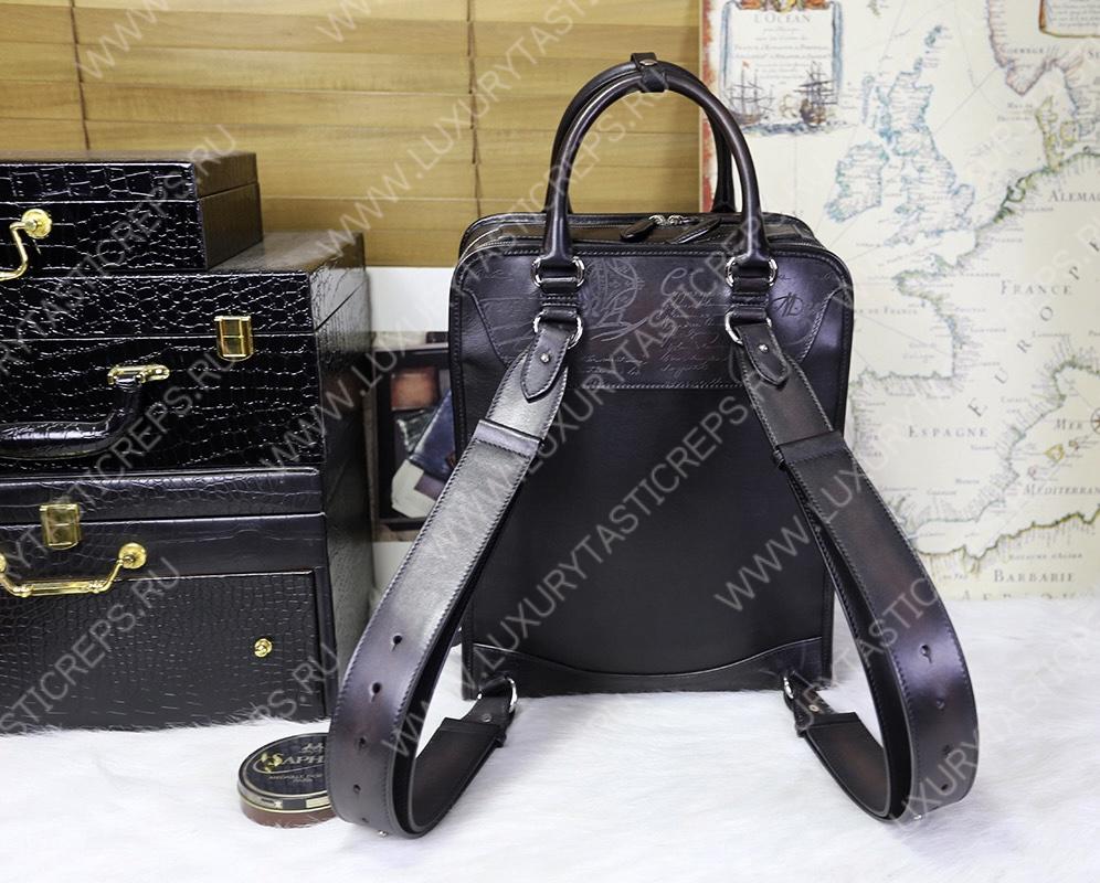 BRELUTI PREMIER JOUR SCRITTO BACKPACK DARK BROWN PREMIER_JOUR-V2