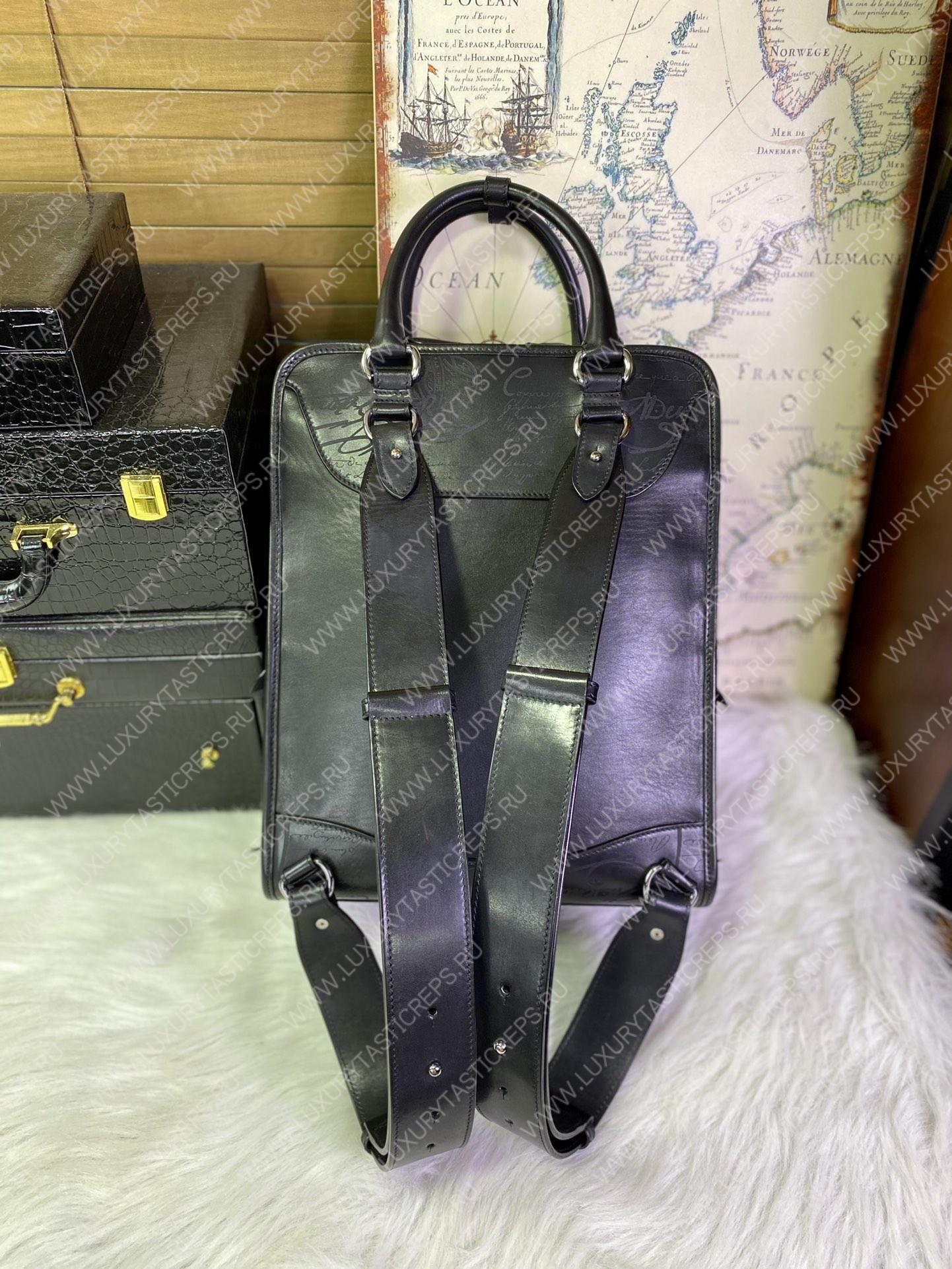 BRELUTI PREMIER JOUR SCRITTO BACKPACK BLACK PREMIER_JOUR-V2