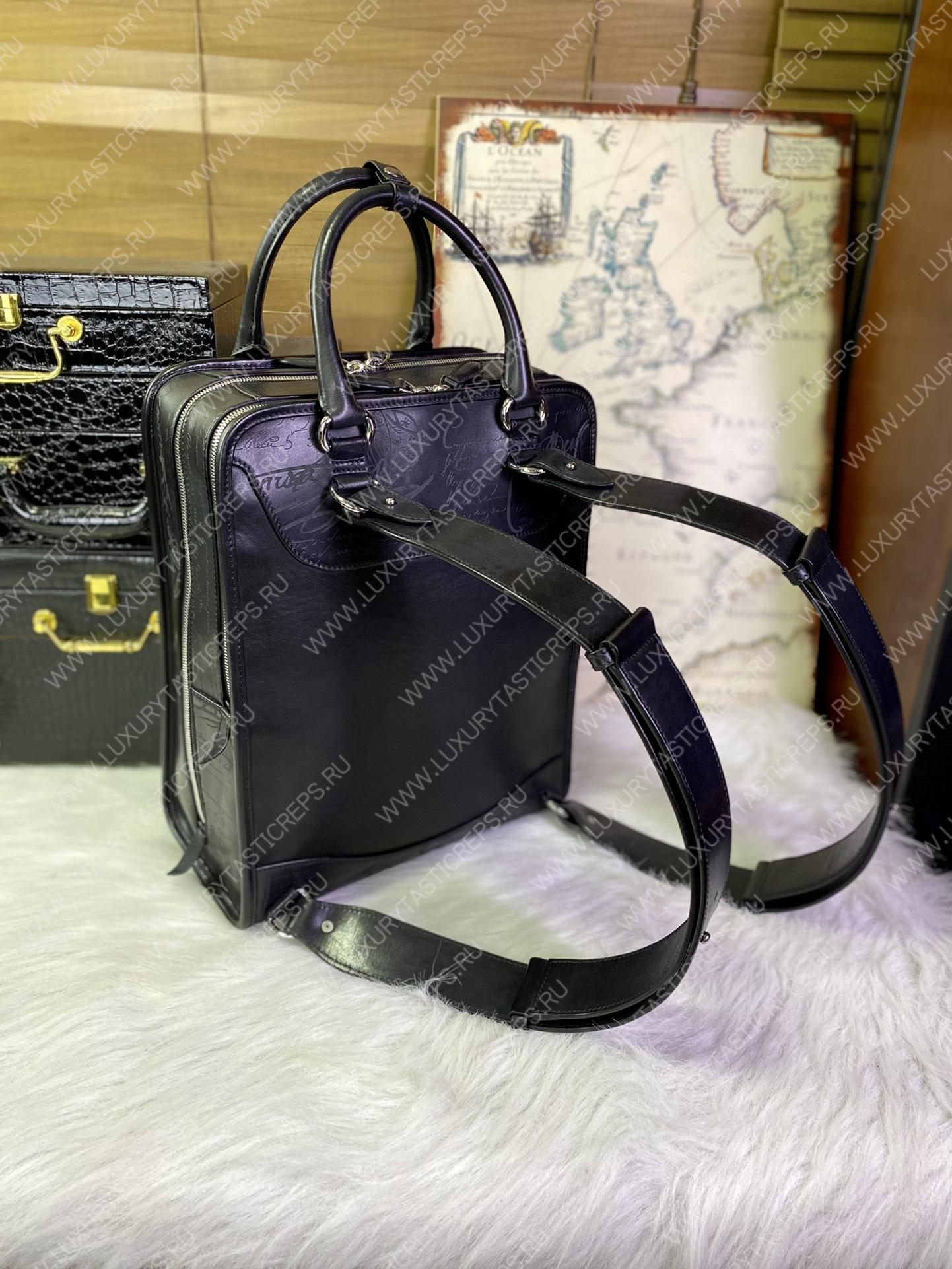 BRELUTI PREMIER JOUR SCRITTO BACKPACK BLACK PREMIER_JOUR-V2