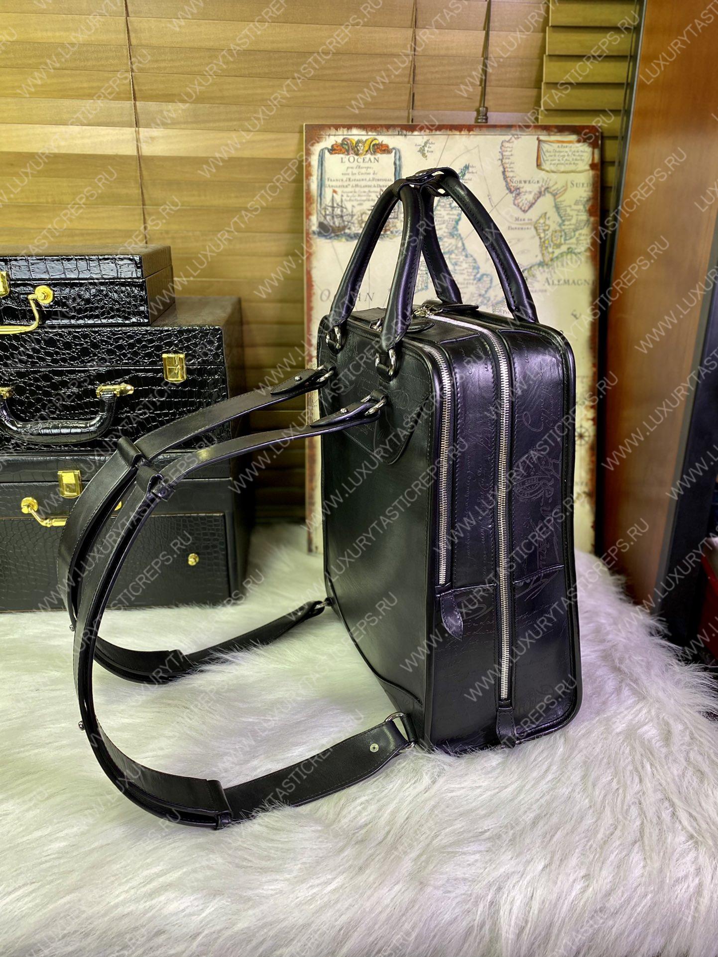 BRELUTI PREMIER JOUR SCRITTO BACKPACK BLACK PREMIER_JOUR-V2